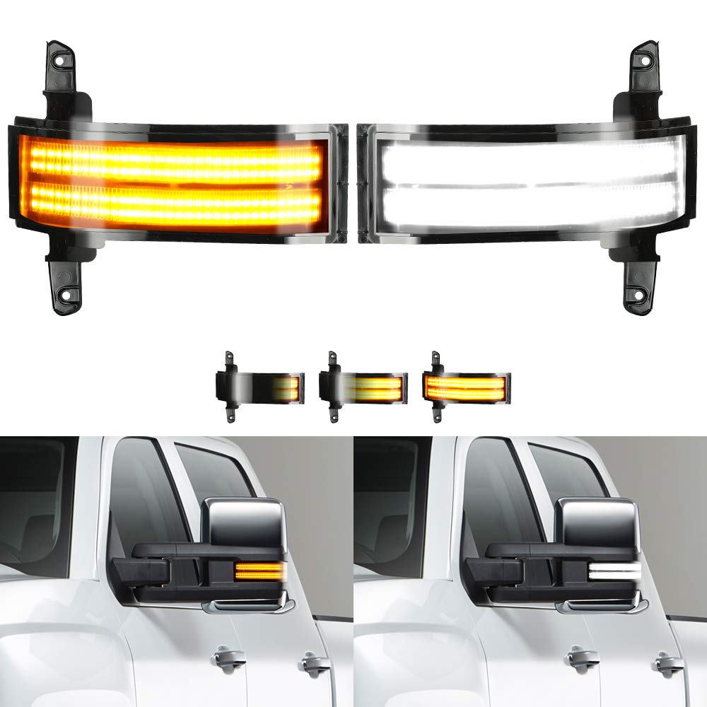 Sequential Turn Signal Lights Switchback Full Led Side Tow Mirror Marker Light Fit For 3Rd Generation Chevy Silverado / 4Th Gene