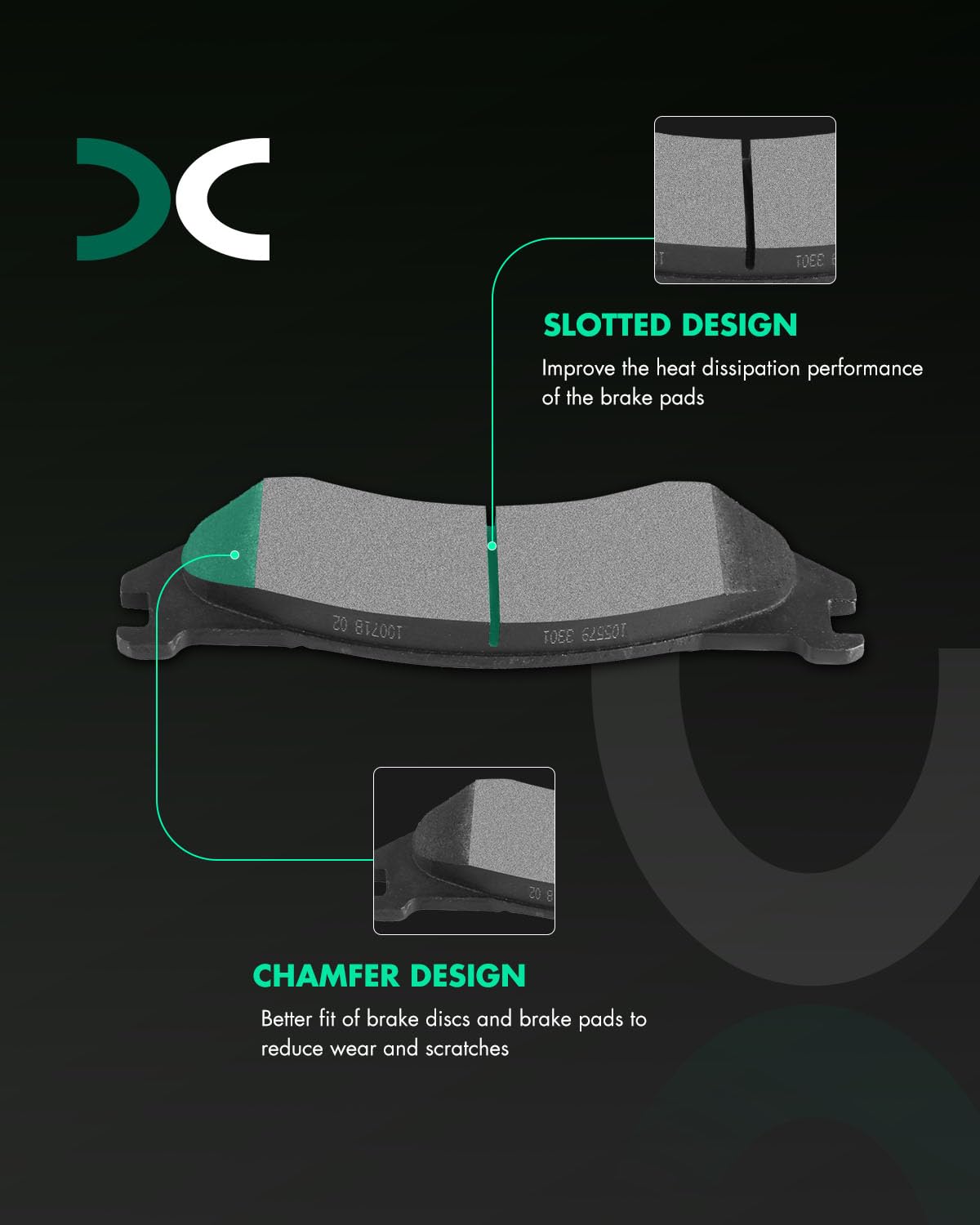 Scitoo D966 Semi-Metal Brake Pads Kits Front Replacement For Dodge For Durango 2003-2006,For Dodge Ram 1500 2002-2005,For Dodge