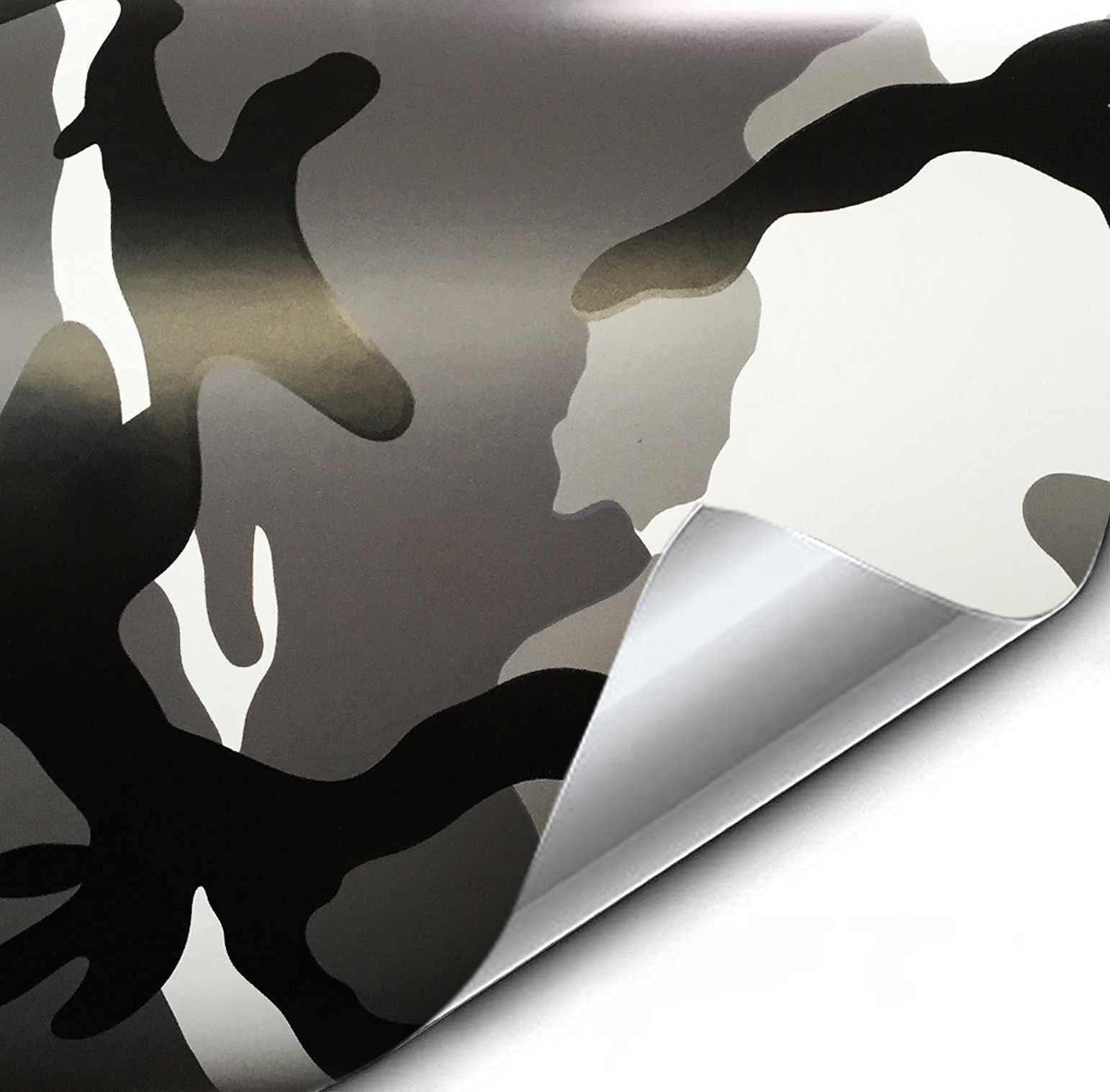 Vvivid Snow Camouflage Vinyl Car Wrap Adhesive Decal Diy Air Release Roll (50Ft X 5Ft)