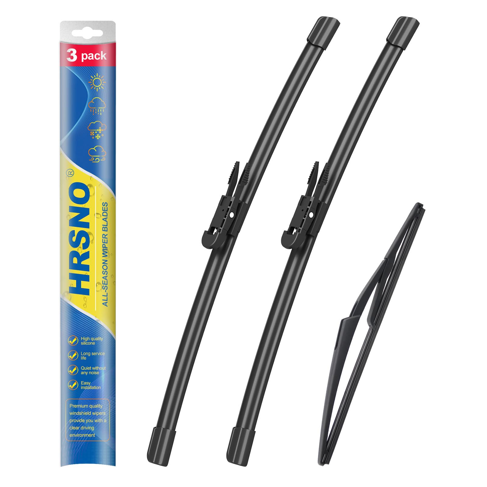 Hrsno 20''+19'' Windshield Wipers With 10'' Rear Wiper Blade Sets Automotive Replacement For Mini Cooper Countryman 2011-2016,Ea