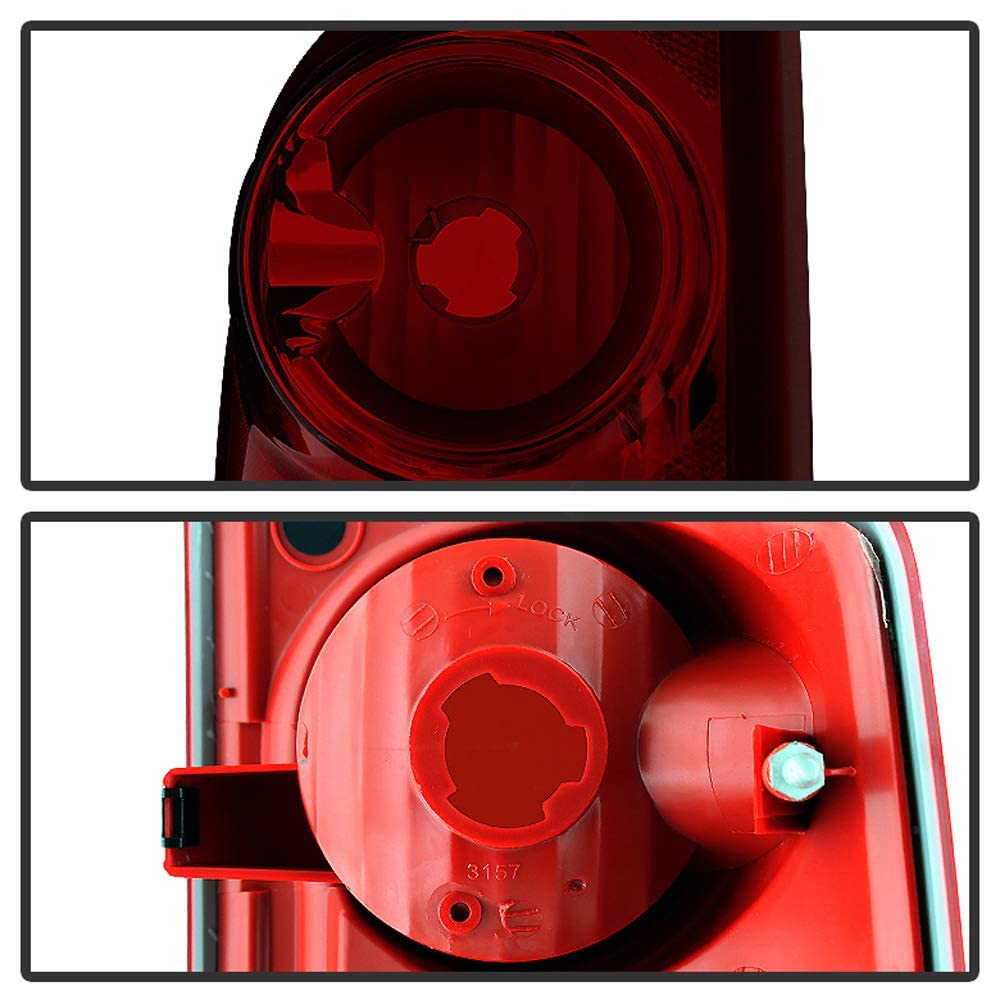 ACANII Tail Lights for 2005-2011 Dodge Dakota - Blk Tinted Left+Right Replacement, Midnight Red