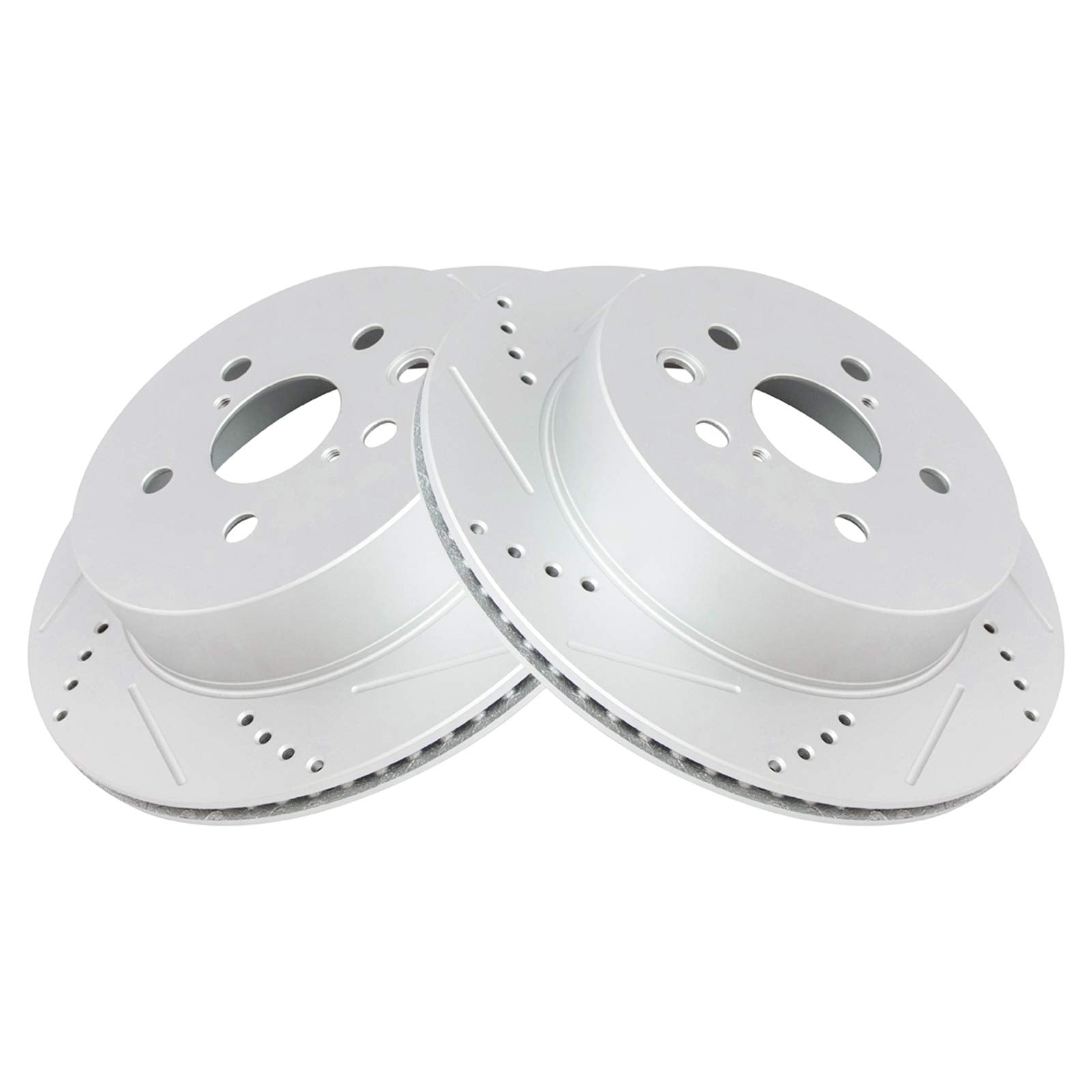 Trq Rear Performance Brake Rotor Drilled Slotted Pair Set For 2006 Gs300 / 2007-2011 Gs350 / 2006-2007 Gs430 / 2007-2011 Gs450H