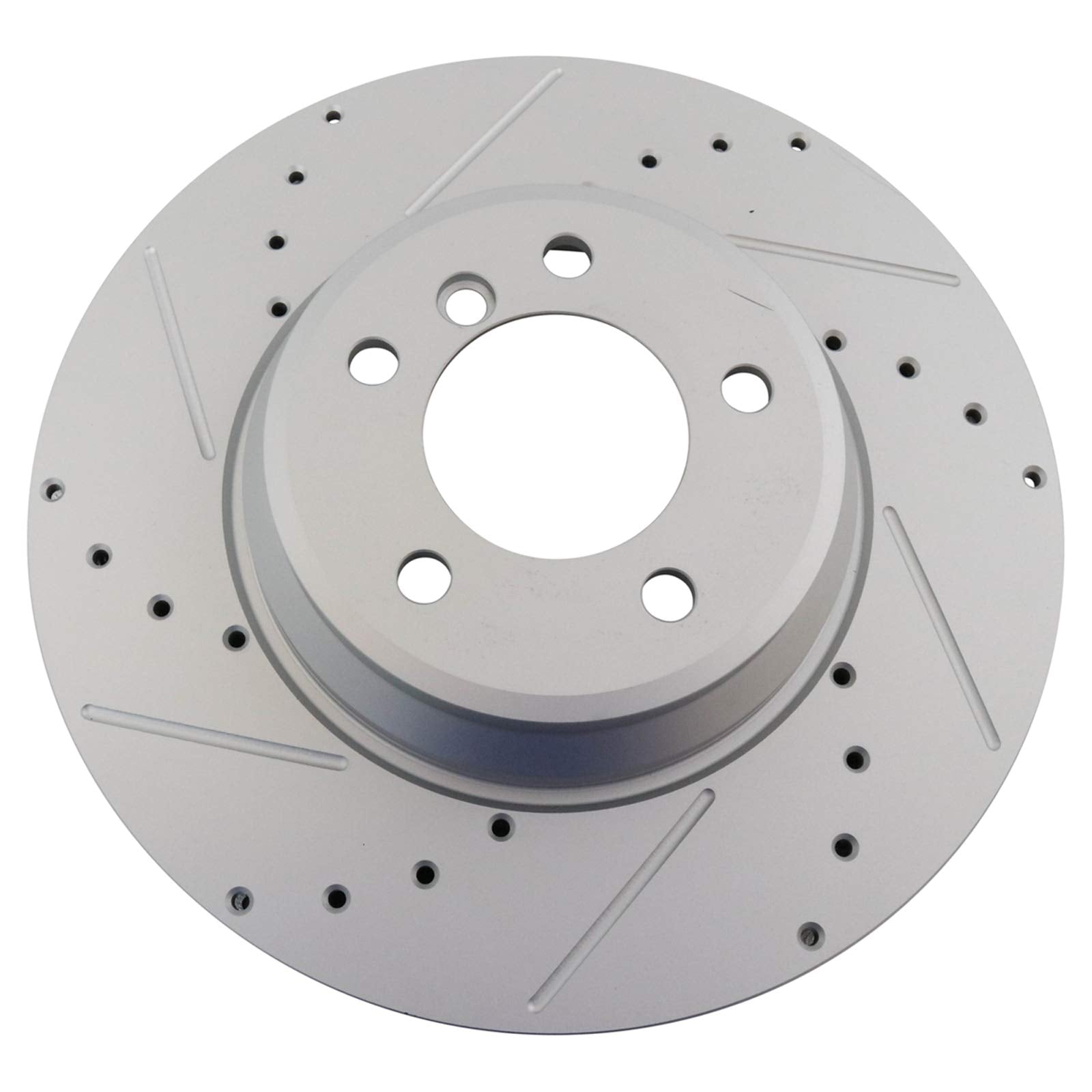 Trq Front Performance Brake Rotors Set Premium G-Coated Cross Drilled & Slotted Compatible With 2009-2011 Bmw 335D 2007-2013 335