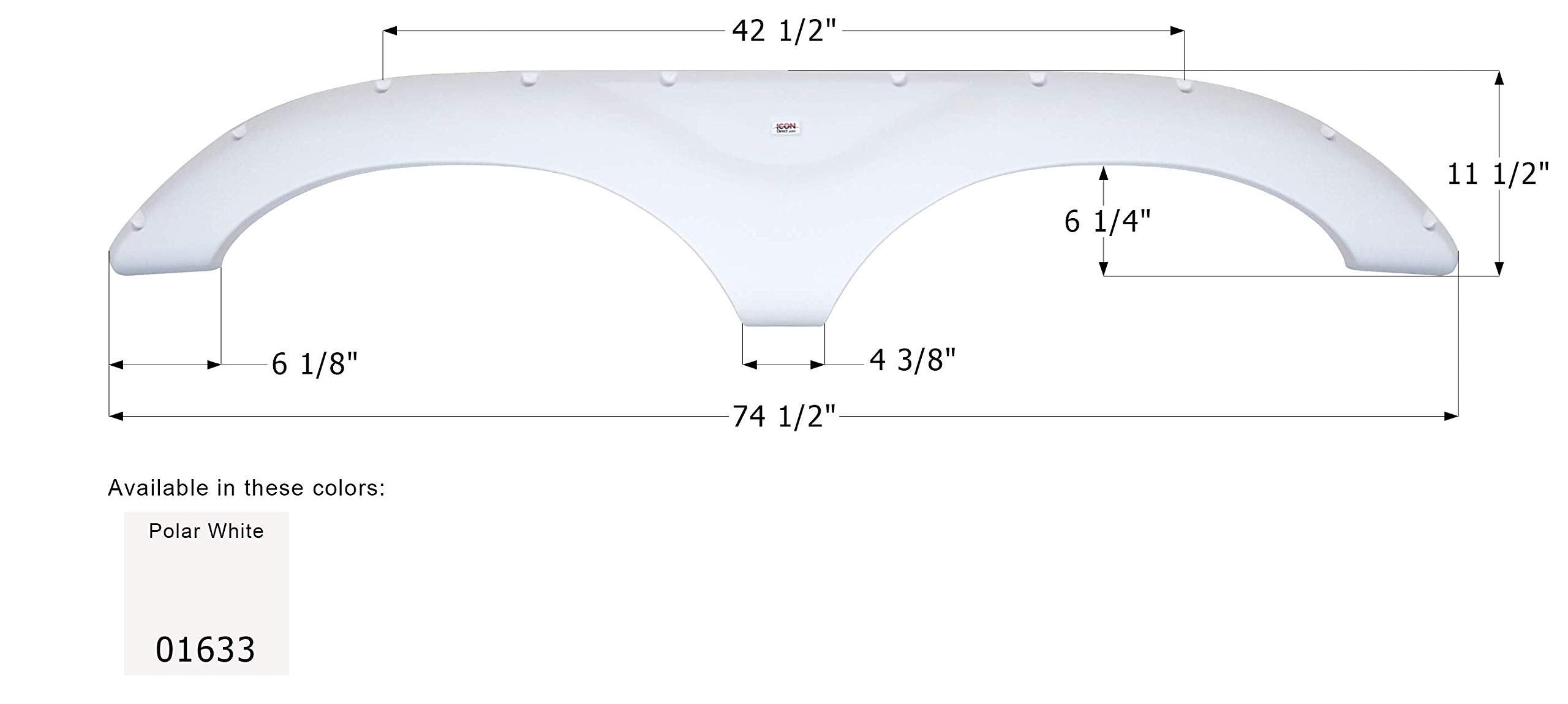 Icon Fender Skirt, Tandem, Keystone, Fs778, Polar White