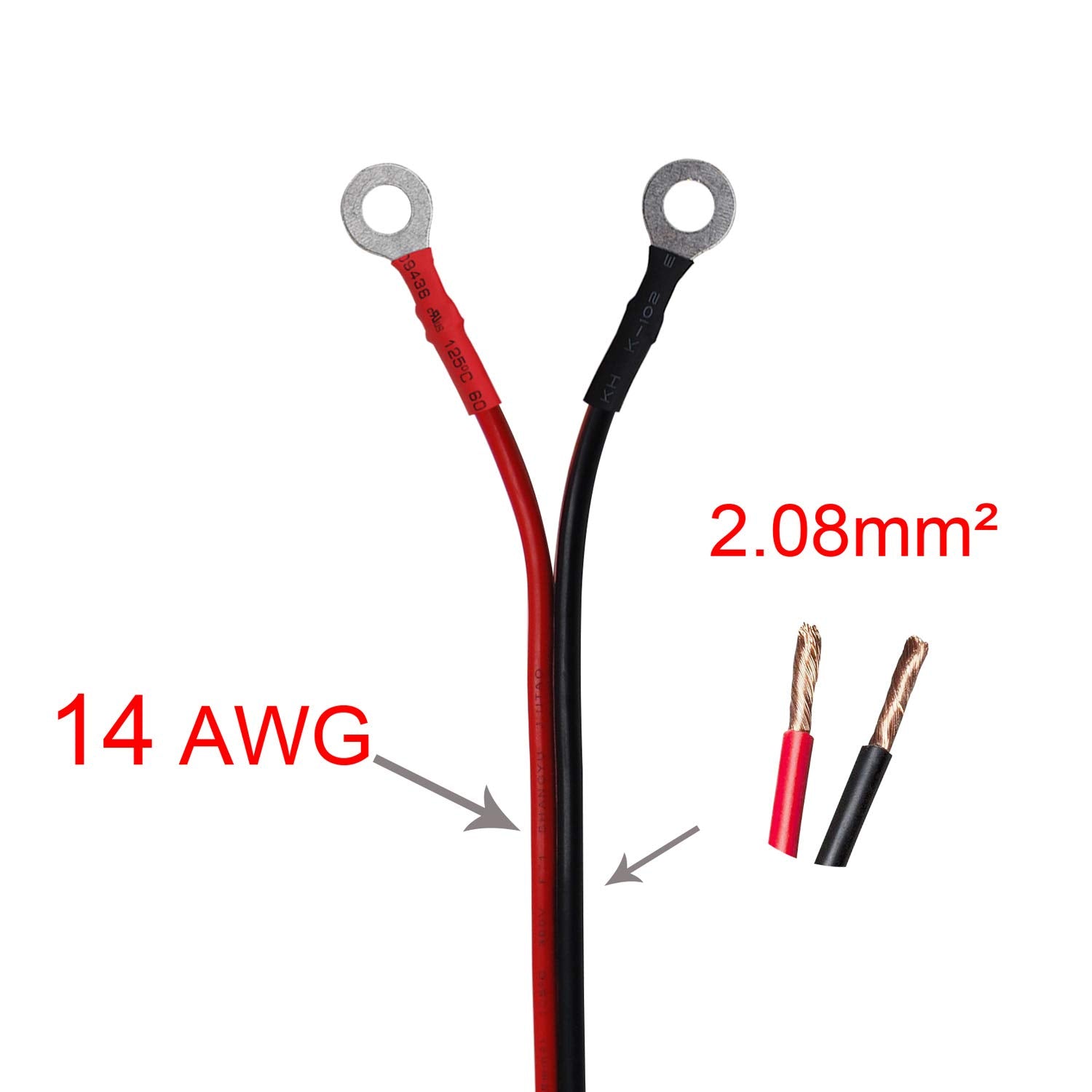 Cuzec 6Ft/1.83M 14Awg Ring Terminal To Sae Harness Quick Connect/Disconnect Assembly, 20A Fuse