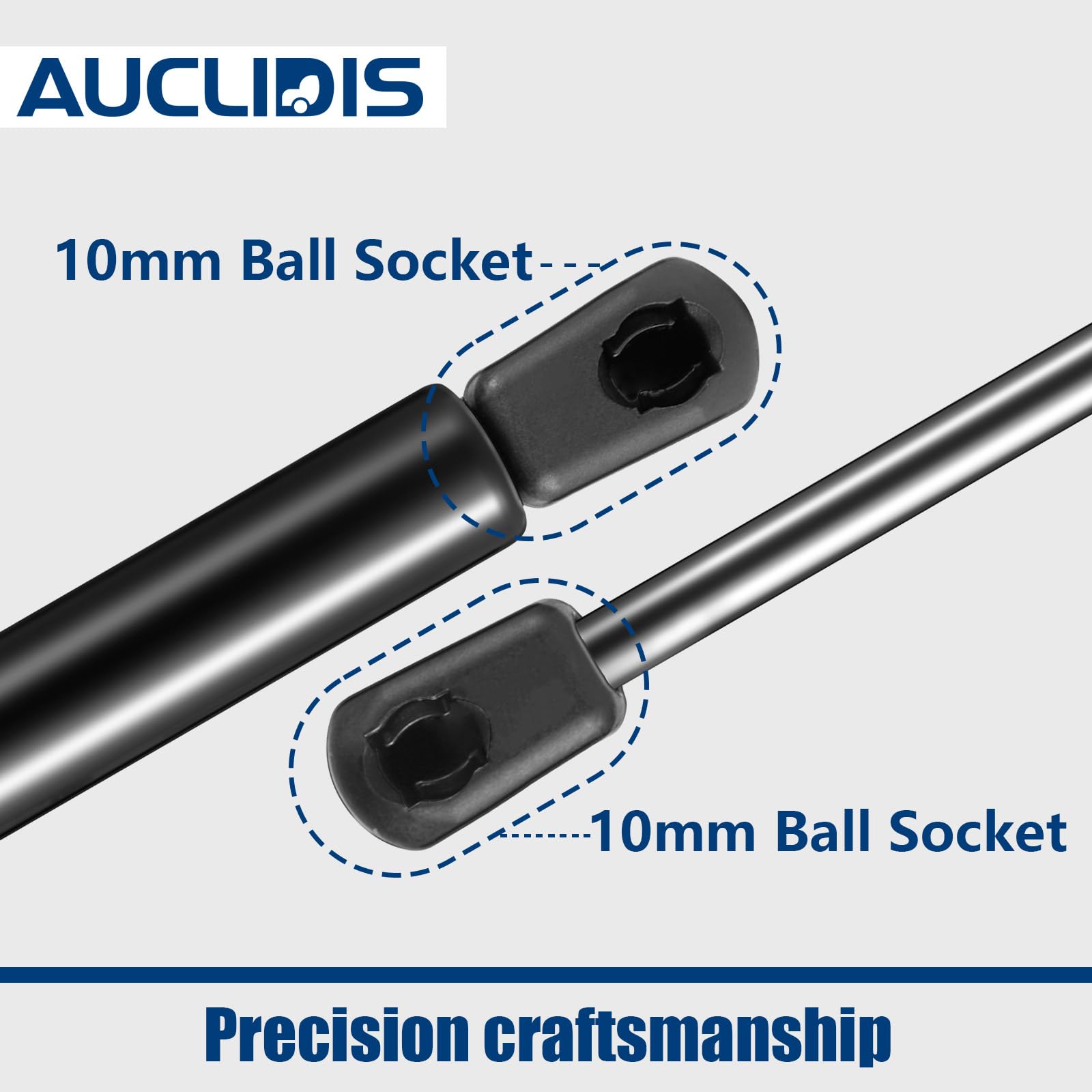 AUCLIDIS Gas Strut Shock Spring Lift Support for Leer Camper Shell, 16 inch, BLACK, Model C16-09209, Set of 2