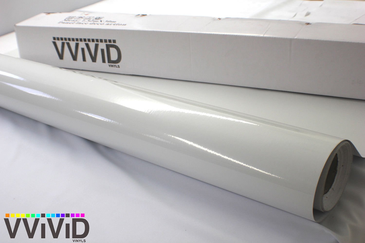 White Gloss Car Wrap Vinyl Roll With Air Release Adhesive 3Mil-Vvivid8 (6Ft X 5Ft)