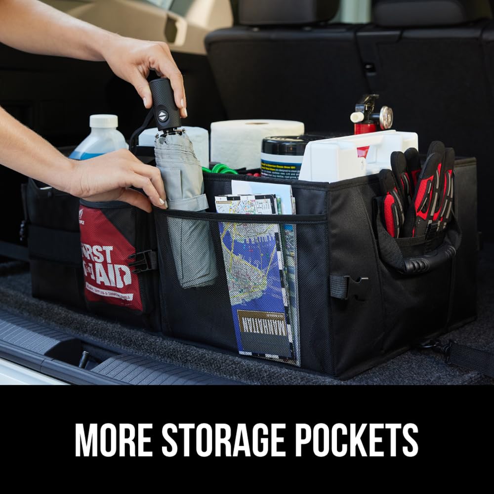 Gorilla Grip Large Capacity Sturdy Trunk Storage Organizer, Slip And Water Resistant Collapsible Organization Container For Car