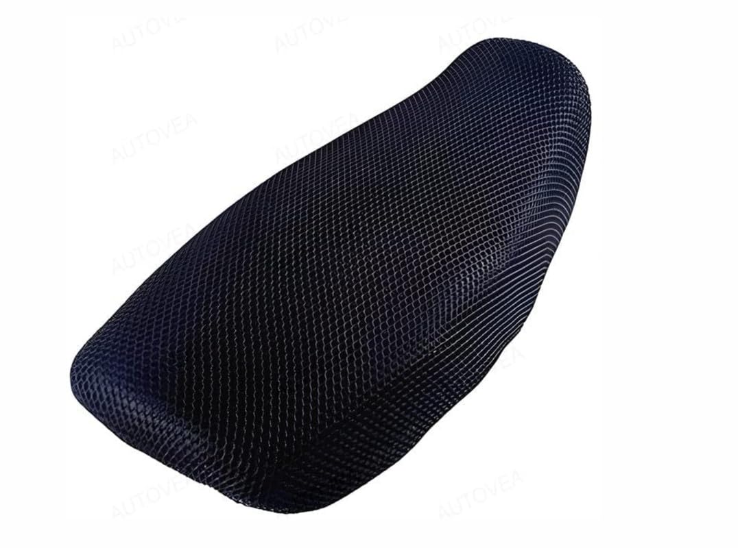 Autovea AntiSlip 3D Nylon Mesh Stretchable Net Bike/Scooty Seat Cover Cushion (Black) Compatible with Bajaj V15