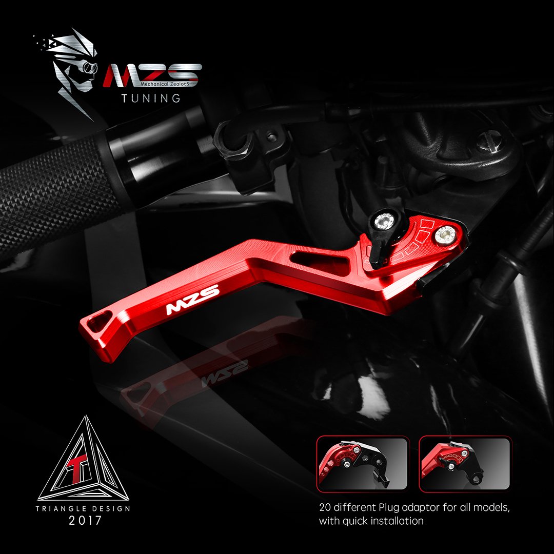 Mzs Motorcycle Clutch Brake Levers Short Adjustable Cnc Red Compatible With Cbr 600 F2 F3 F4 F4I / Vtx1300 / Cb750 / Magna 750 /