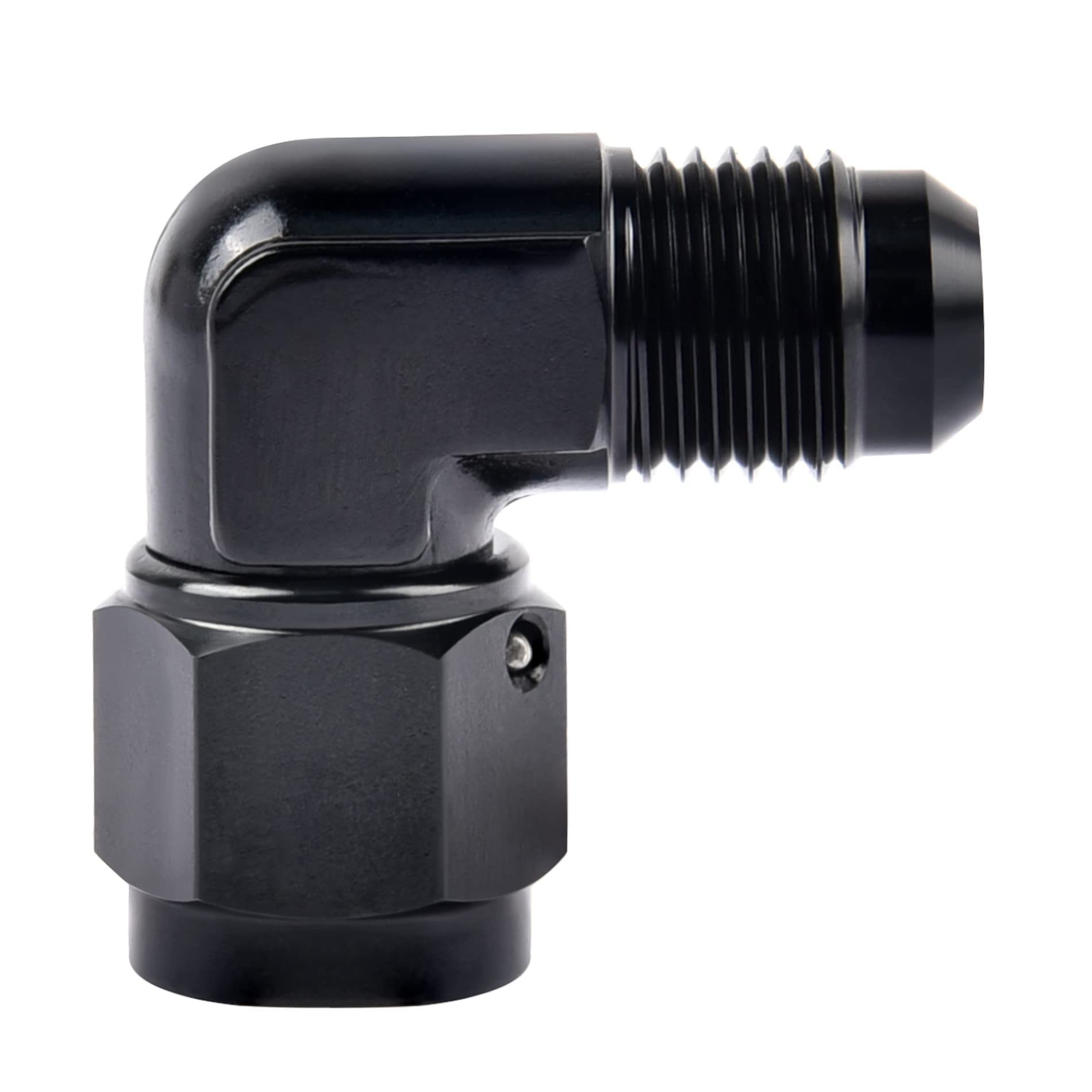 Evil Energy 4An Female To An4 Male Flare 90 Degree Swivel Fitting Adapter Aluminum Black