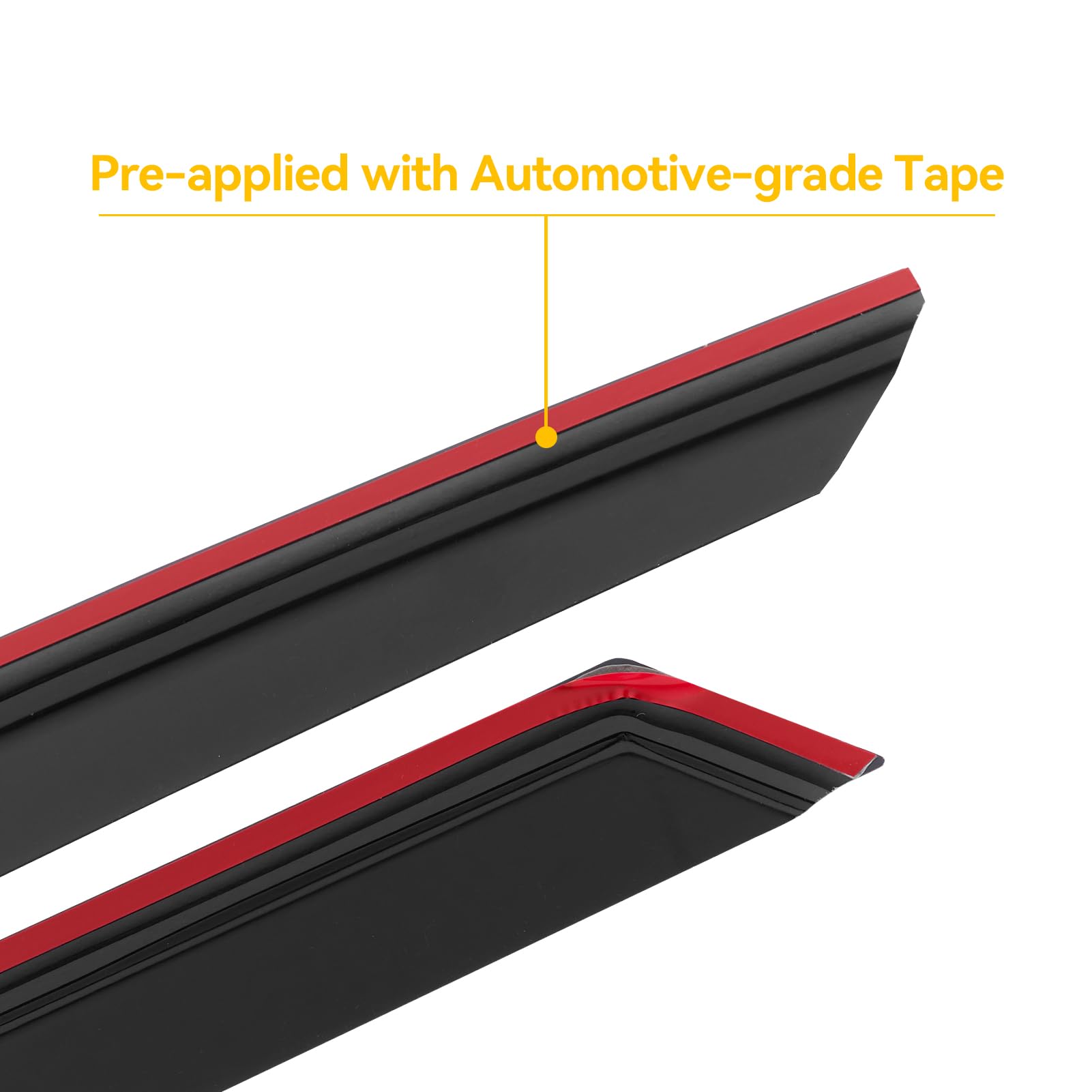 Cxdar Out-Channel Window Rain Guards for 2014-2018 Chevy Silverado/GMC Sierra 1500 Regular Cab - Black - Model CVV-T2-0017