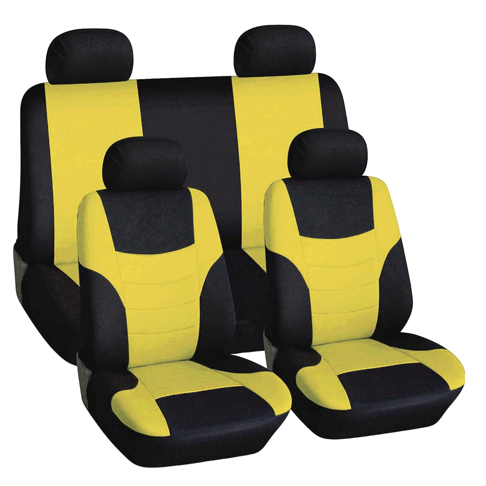 ATORSE 8 Pieces Car Seat Covers Wear Resistant for Vehicles All Seasons Suvs Yellow Motors | Parts & Accessories | Car & Truck P