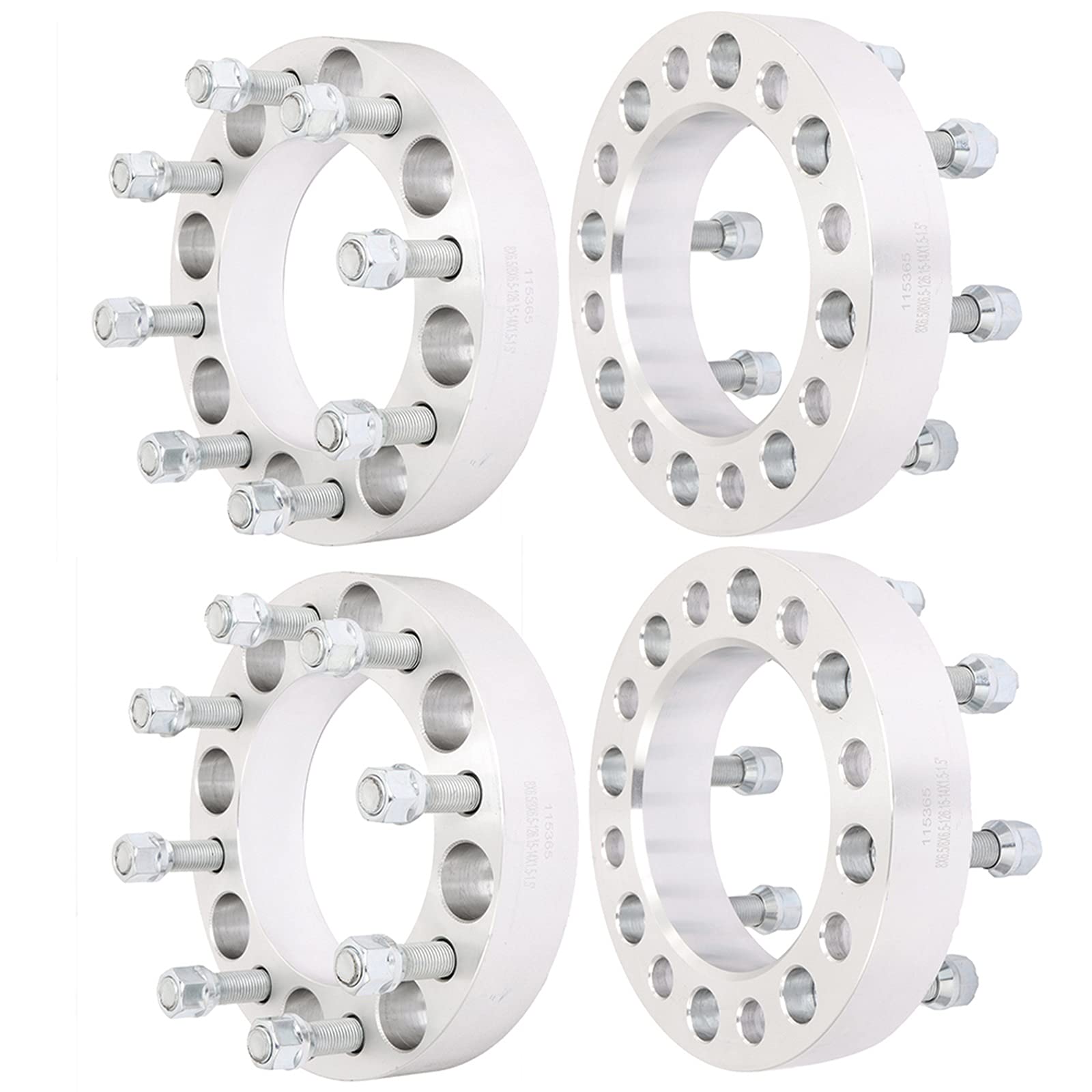 Eccpp 4Pcs 8 Lug 1.5'' 8X6.5 To 8X6.5 Wheel Spacers 8X165.1Mm To 8X165.1Mm 126.15Mm Cb Fit For Silverado 1500 Wheel Spacers For 