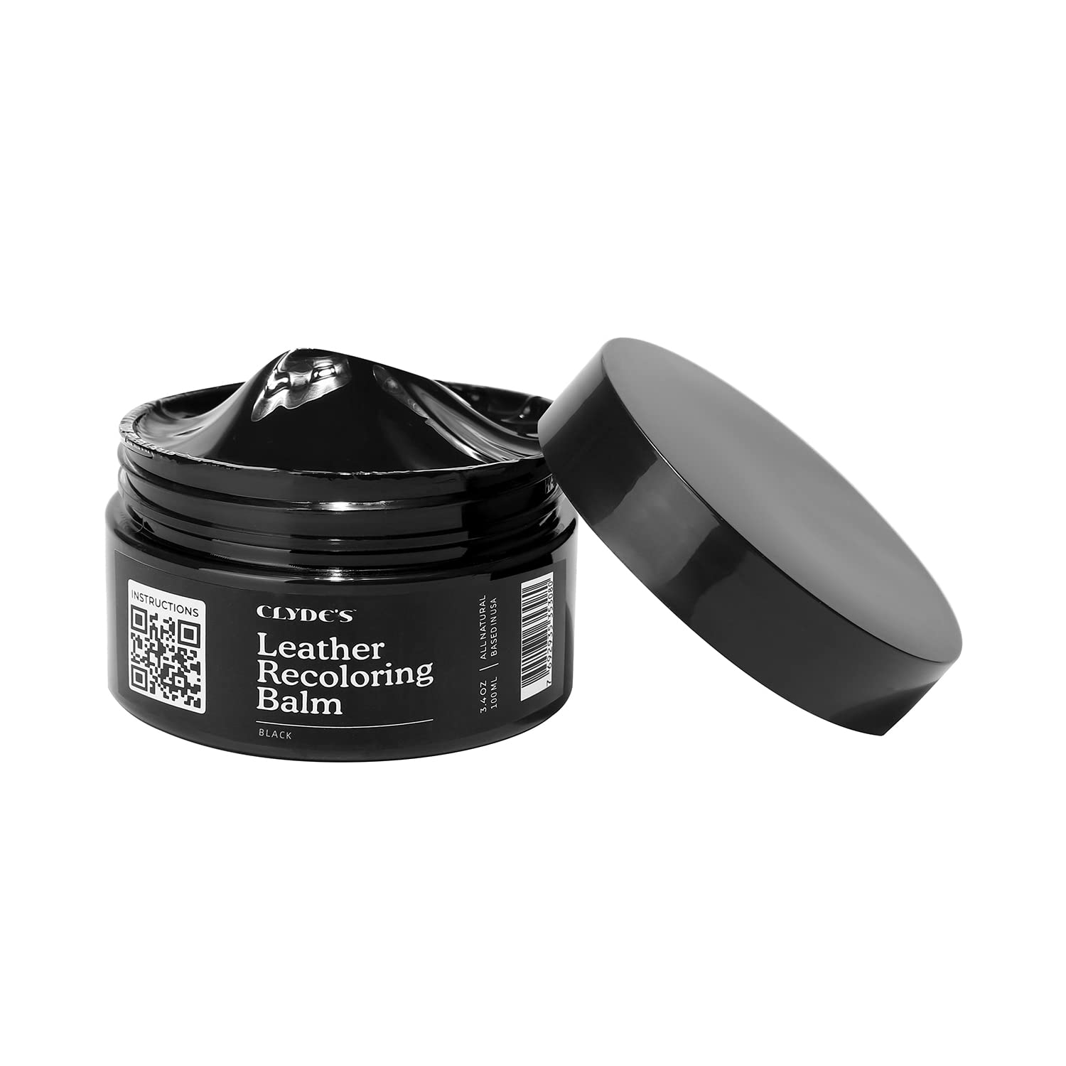 Clyde'S Recoloring Balm | Non-Toxic Material Dye & Restorer For Furniture, Car Seats, & More | 23 Colors (Black, 100Ml)