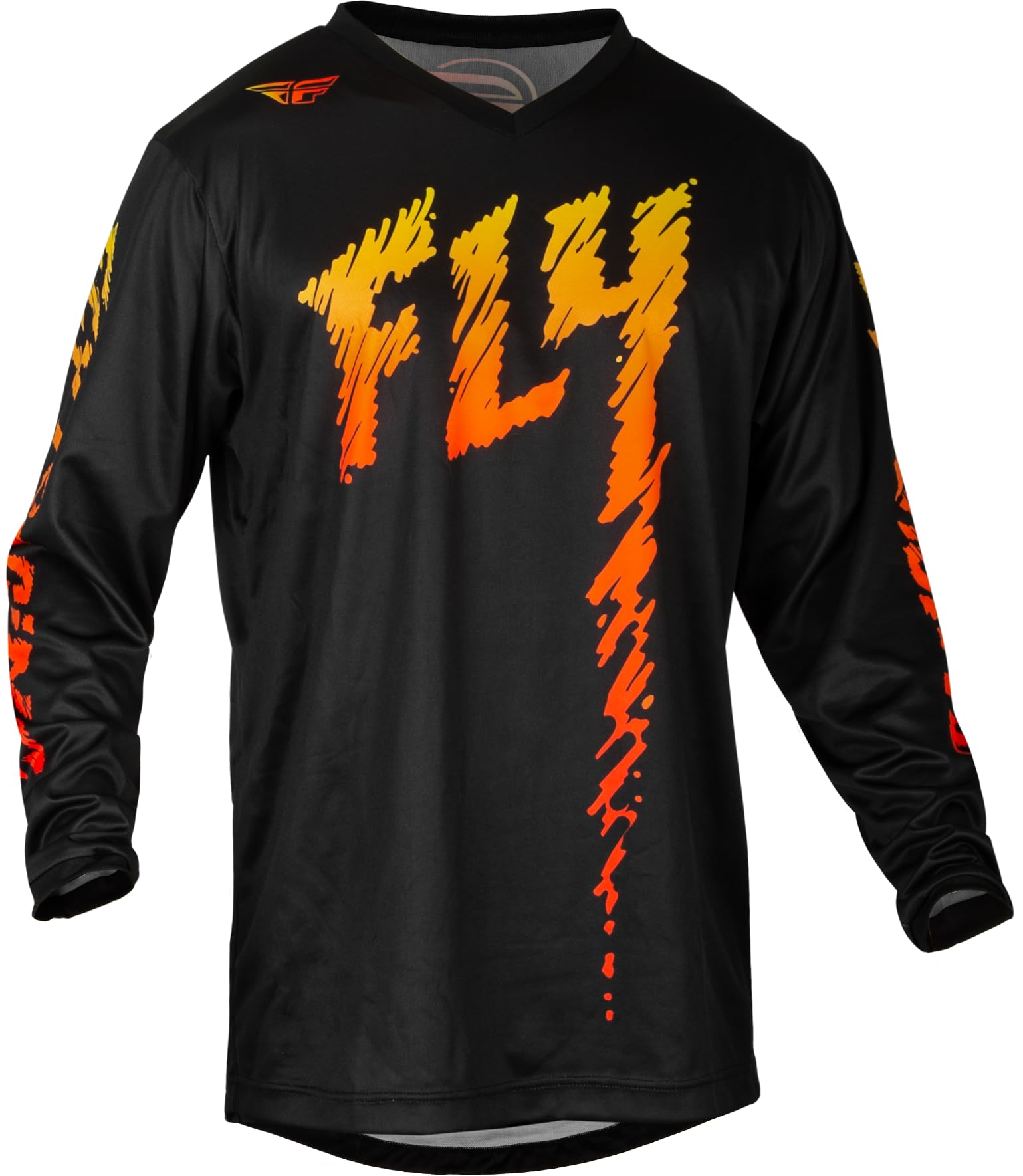 Fly Racing F-16 Youth Jersey (Black/Yellow/Orange, Youth Large)