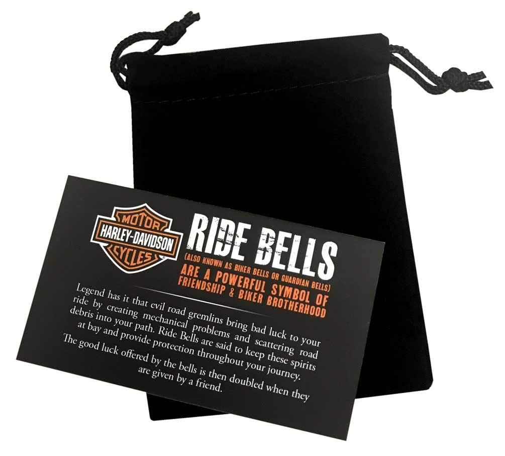 Harley-Davidson Bar & Shield Ride Bell, Matte Black W/Blue Stripe Hrb096
