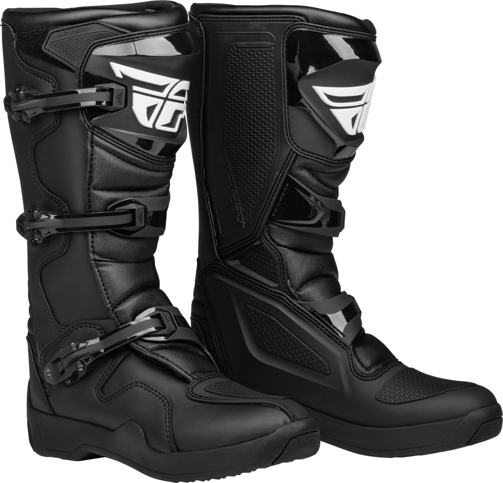 Fly Racing Maverik Lt Motocross Boots (Black/Black Lt, Us 13)