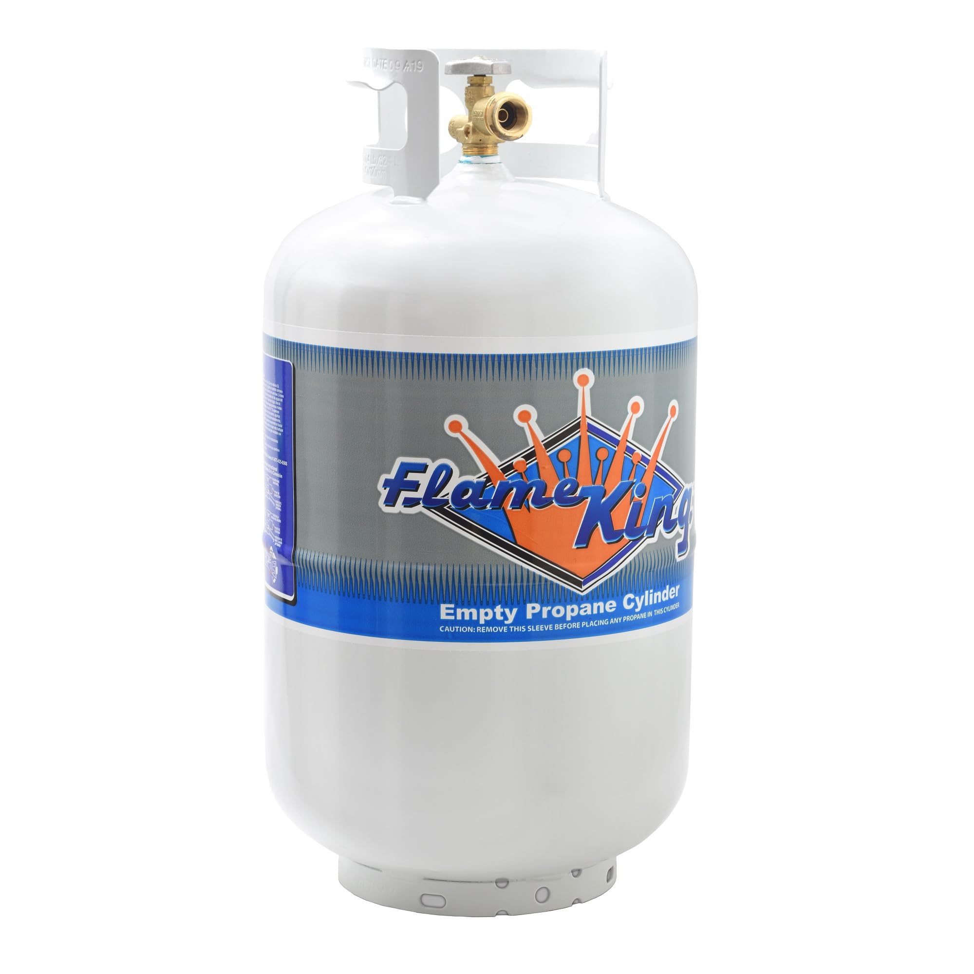 Flame King Ysn-301 30 Pound Steel Propane Tank Cylinder With Type 1 Overflow Protection Device Valve Dot And Tc Compliant, White
