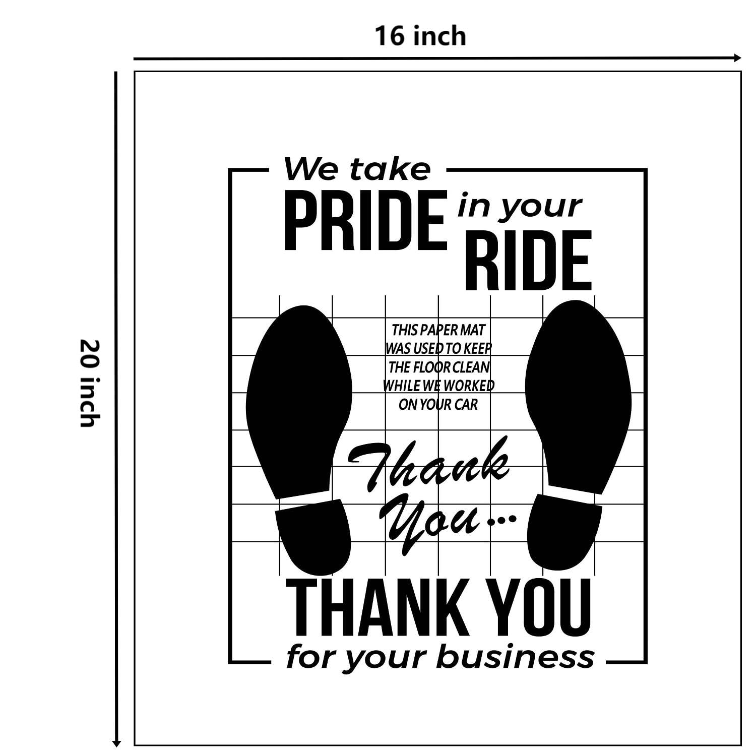 White Car Paper Floor Mats,50Pcs Vehicles Disposable Floor Pads,Temporary Cars Floor Protector,Automotive Mat Covers Protector,D