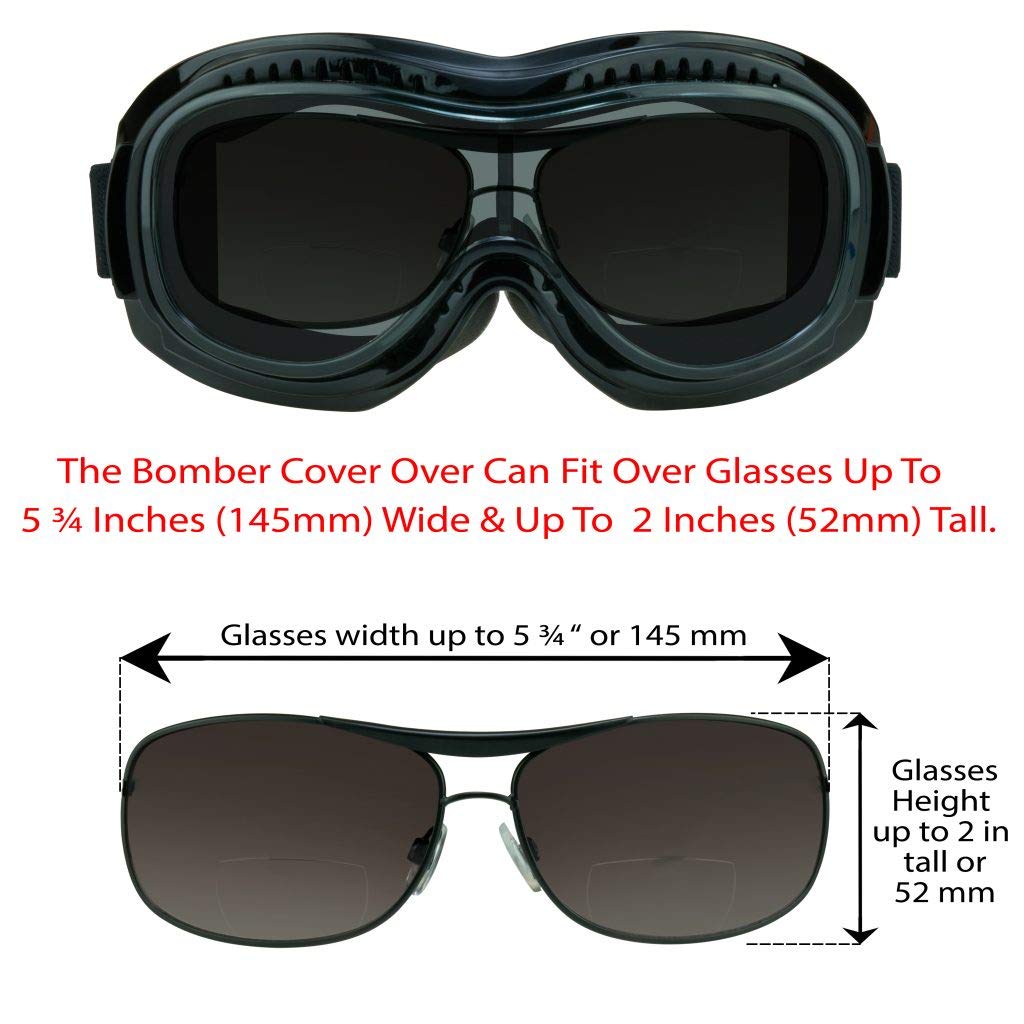 Bikershades Fit Over Goggles For Eye-Glasses Motorcycle Riding Cycling Skiing Sky Diving Outdoor Work