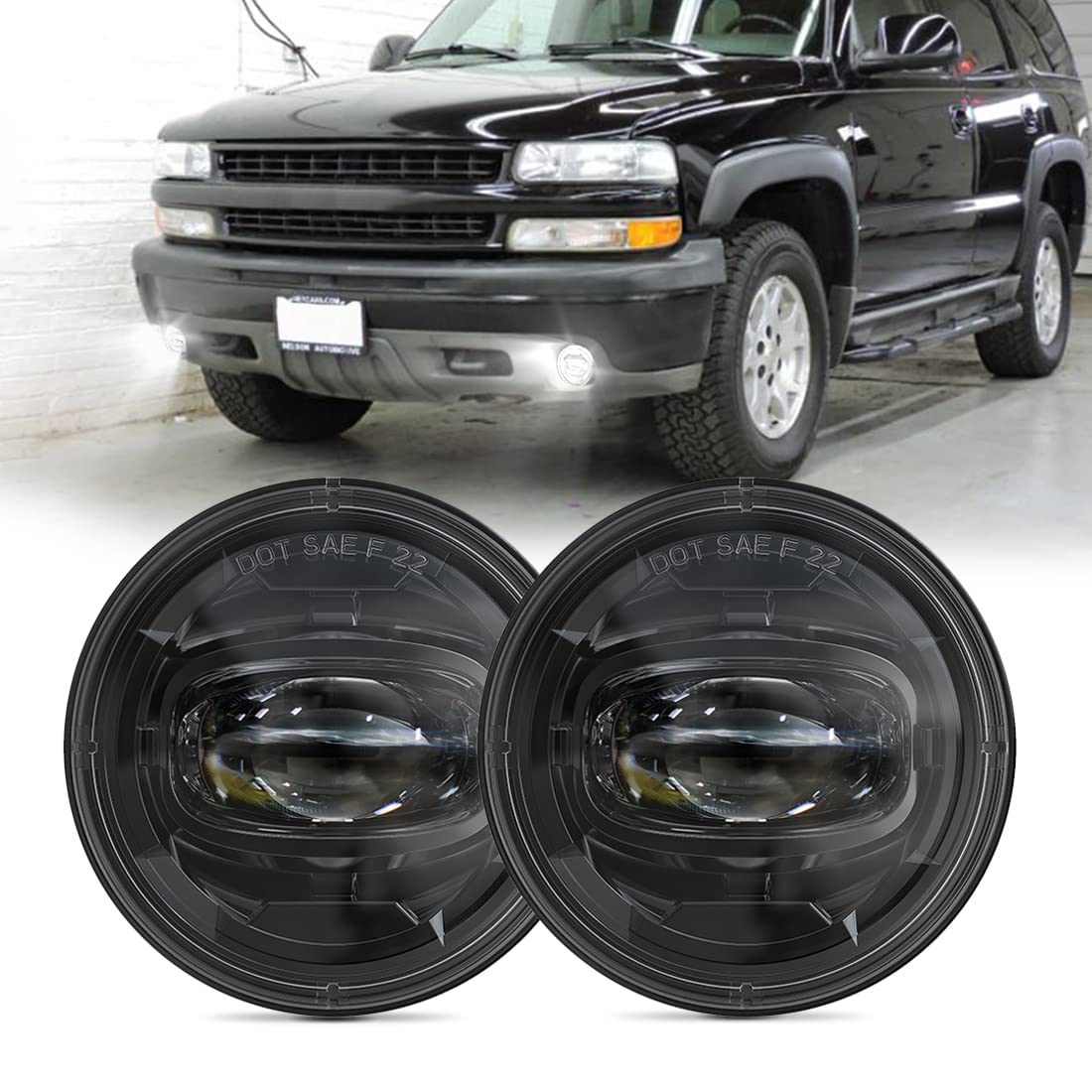 4X4Flstc Led Fog Lights Assembly Replacement Compatible With 2001-2006 Chevy Tahoe Z71 And Suburban Z71 1500, 1994-2003 Pontiac