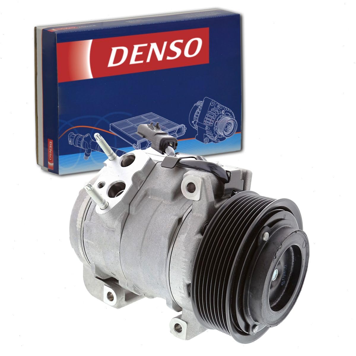 Denso 471-0832 New AC Compressor with Clutch, 1 Pack
