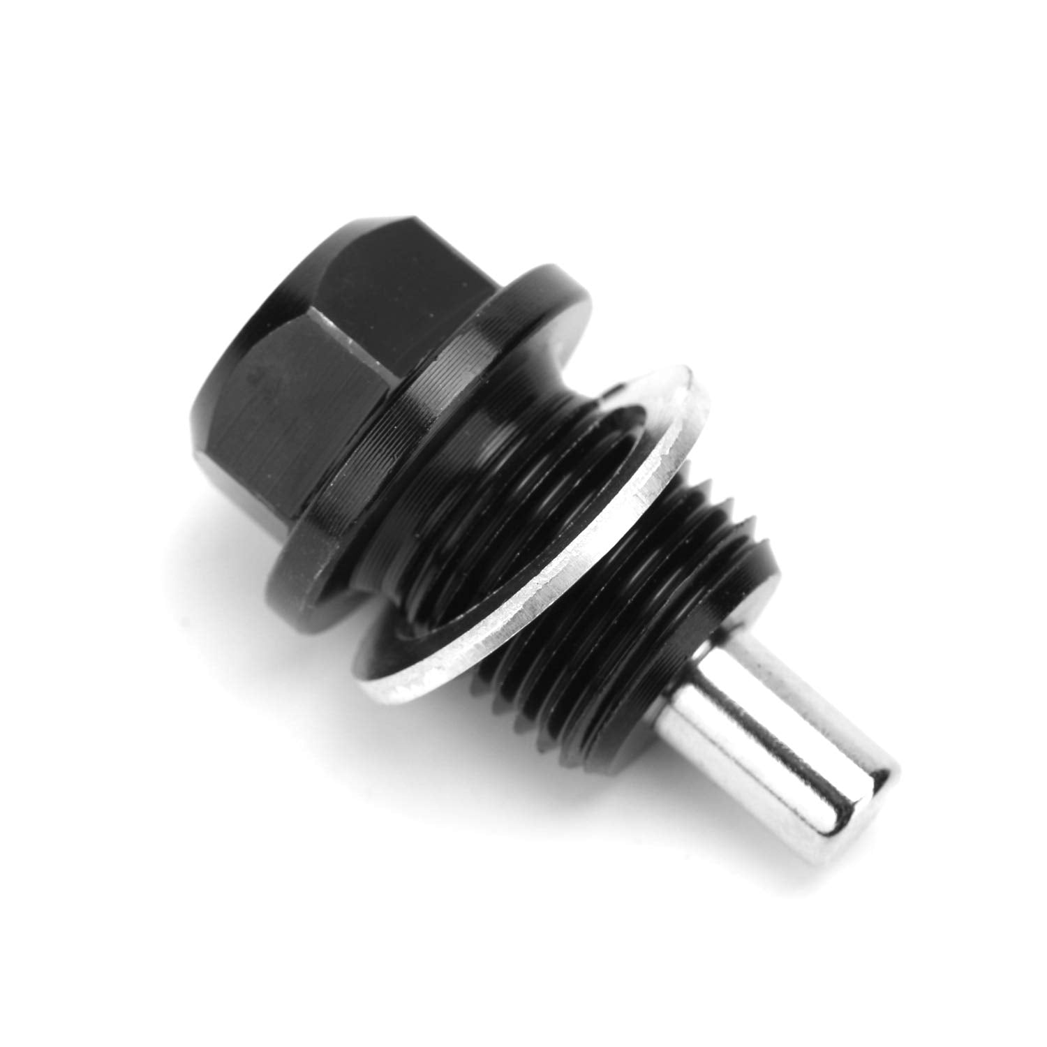 Magnetic Oil Drain Plug Magnetic Sump Drain Nut Oil Drain Bolt(M12X1.5,Black)