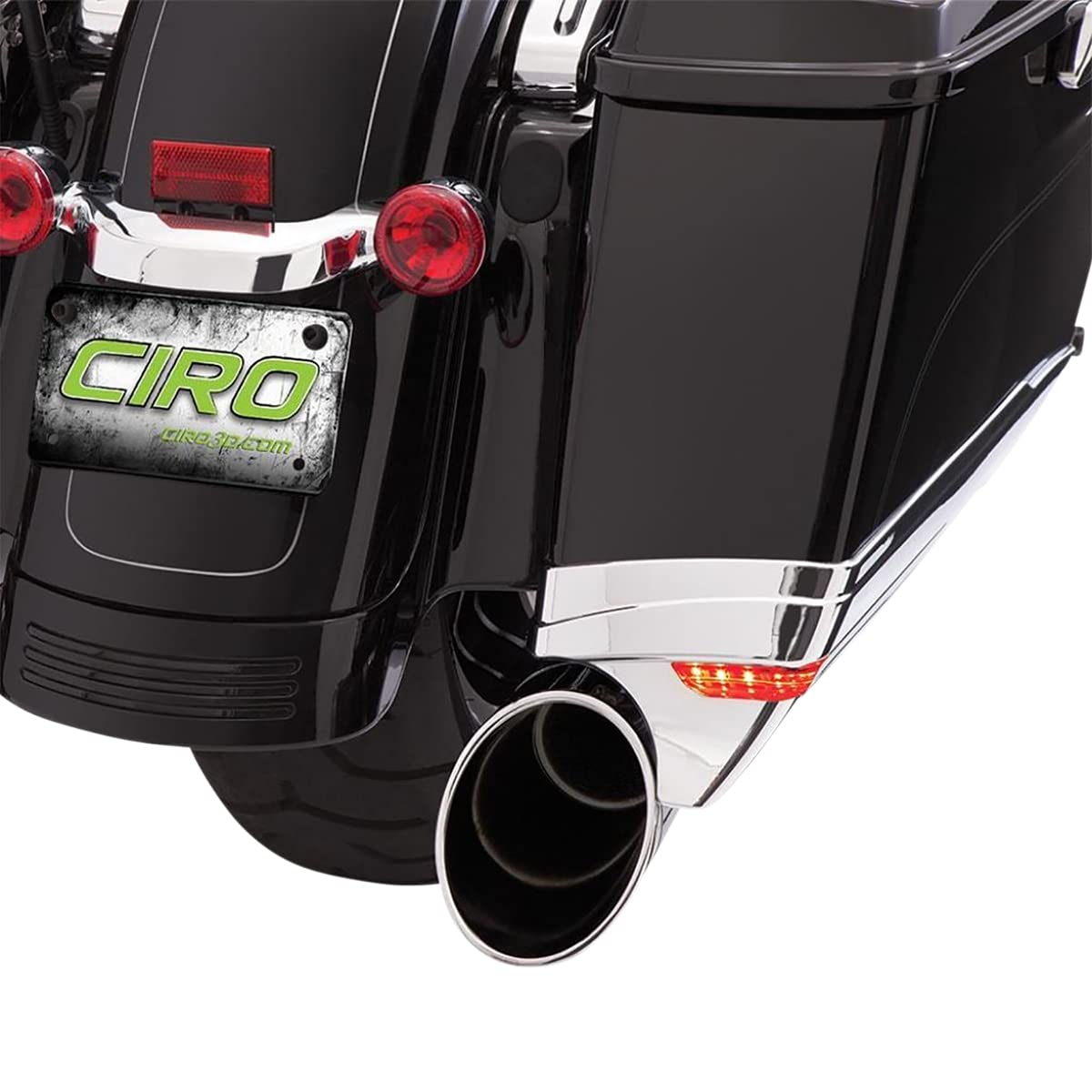 CIRO 40110 Chrome Saddlebag Extensions - One Size, ABS Material