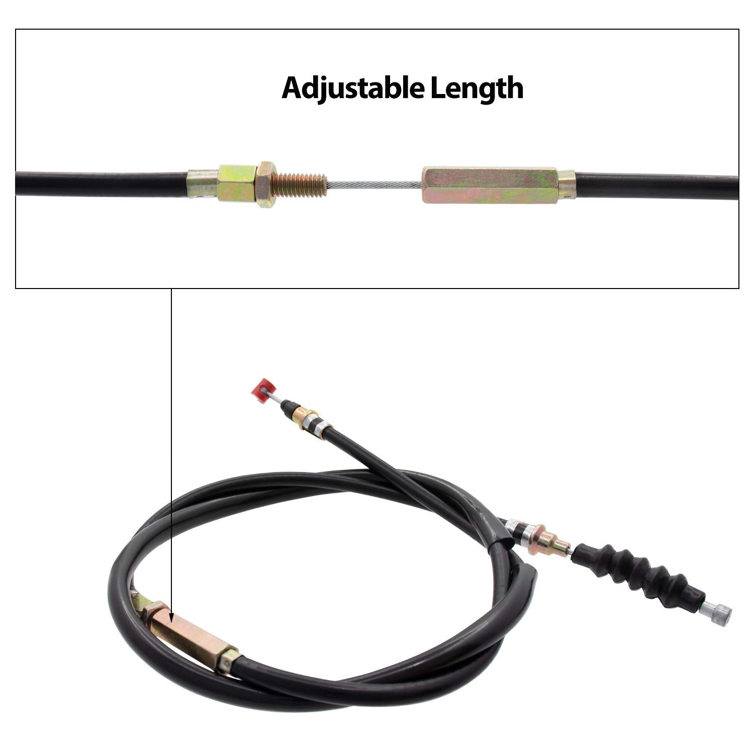 1PZ HB2-X02 7/8'' Handlebar Left Clutch Lever and Clutch Cable with Adjuster Replacement for 50cc 70cc 90cc 110cc 125cc Honda Ya