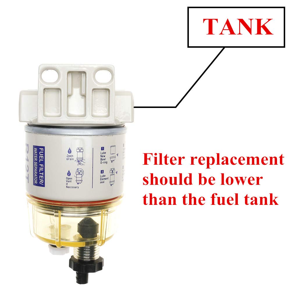 Ifjf R12T Fuel Water Separator Marine 120At Npt Zg1/4-19 Automotive Parts With Fitting -Complete Combo Filter Diesel Engine(Incl