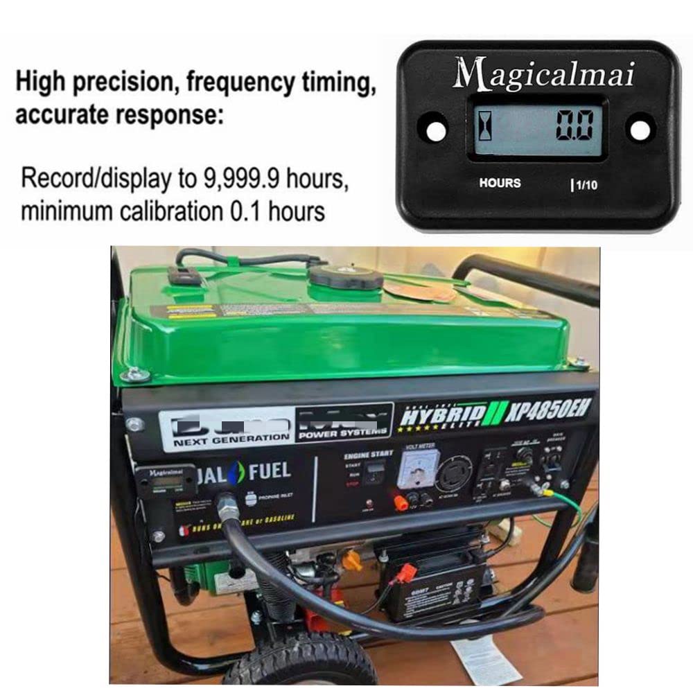 2Pcs Magicalmai Inductive Hour Meter For Gas Engine Generator Lawn Mower Pressure Washer Marine Atv Boat Outboard Motor Dirt Bik