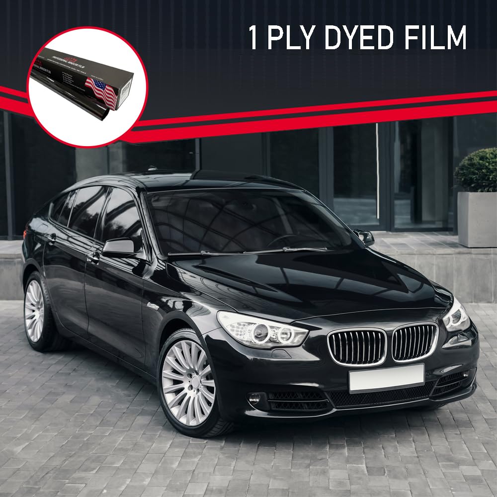 HIDNY Universal Black Window Tint Film 20% VLT 20"x100' - Privacy, UV/IR Protection, Adhesive, Model UB-05203550