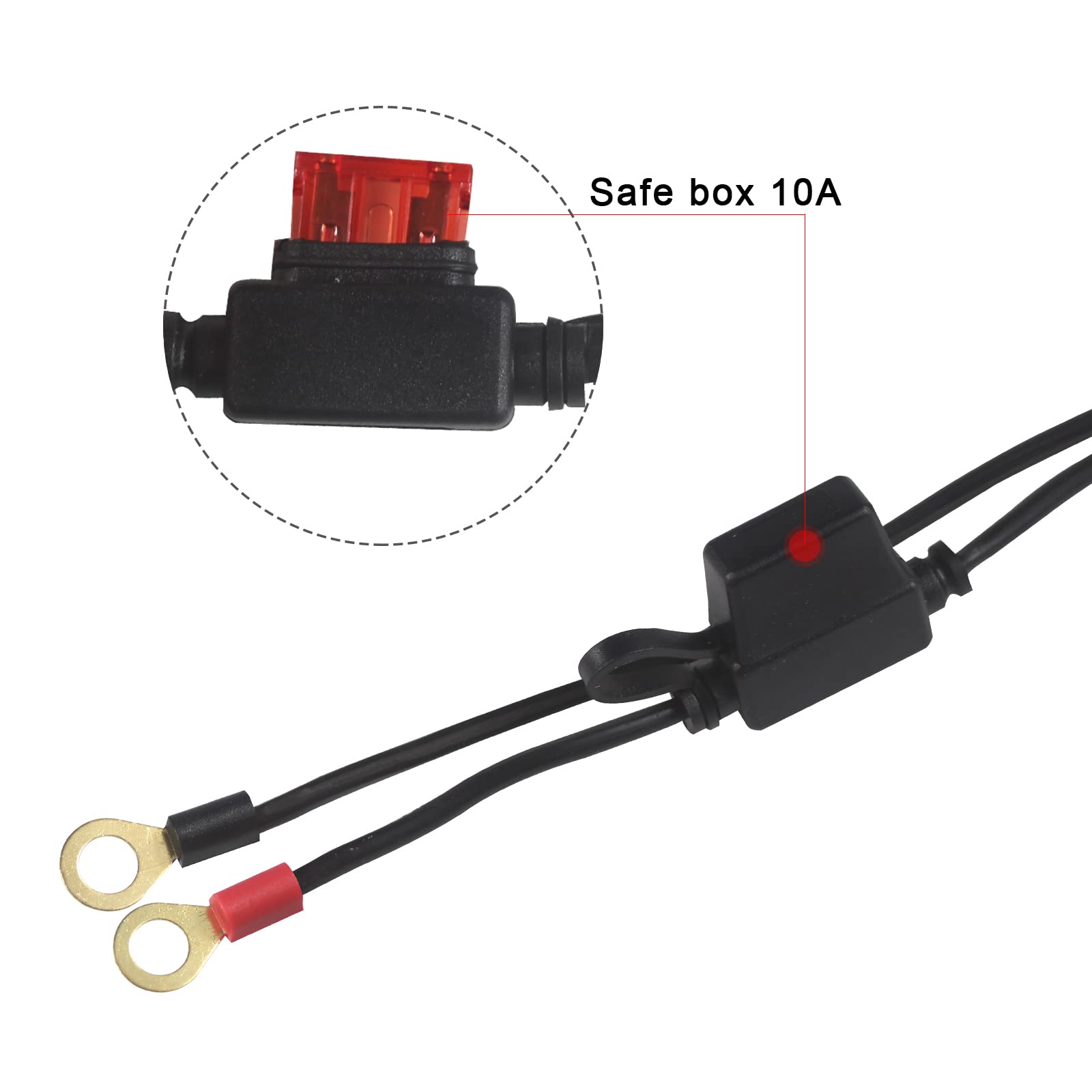 Sae To O Ring Terminal Harness 2Ft - Sae Eyelet Ring Terminal Cable 16Awg Motorcycle Battery Trickle Charger Extension Cord With