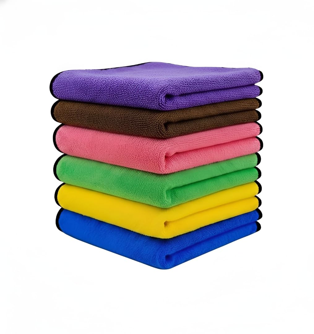 ACRYLLUS Ultra Soft Microfiber Cleaning Cloth 600 GSM Dual Layer Thick Car Drying Towel  Scratch Free Lint Free Absorbent Polis