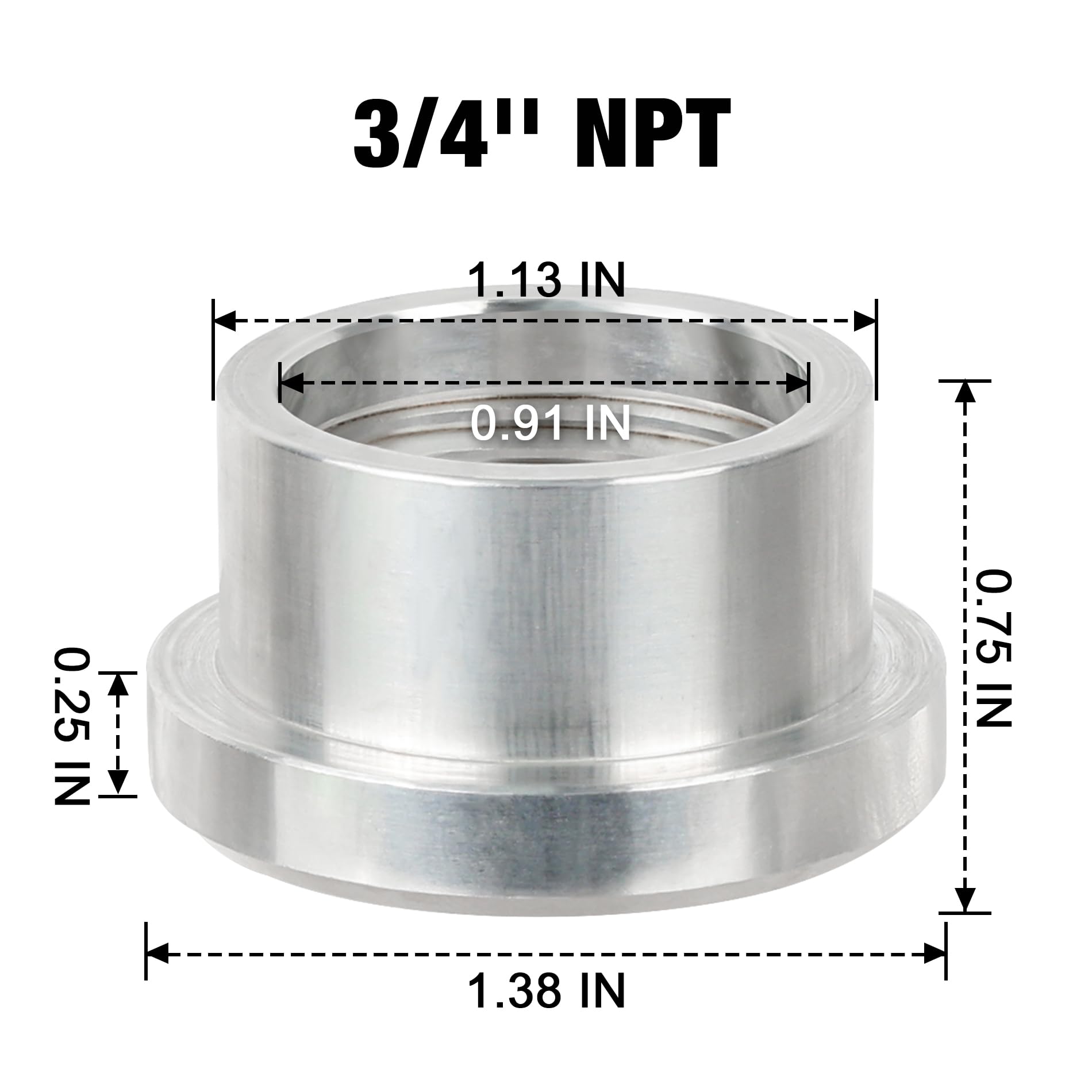 Evil Energy 3/4'' Npt Female Weld On Bung Fitting Aluminum 2Pcs