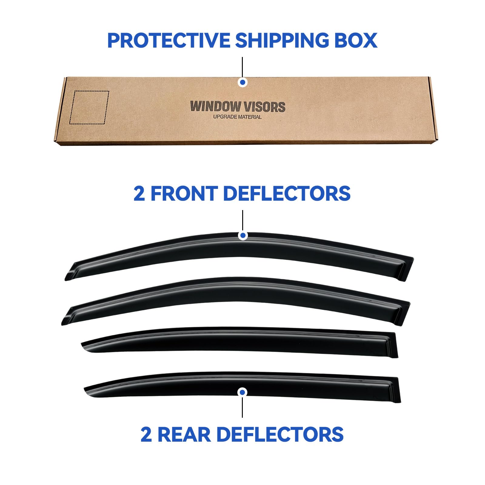 Window Visors Rain Guards Shield for 2013-2017 Honda Accord Sedan, Out-Channel Window Vent Wind Deflectors Visors Shades for 13-