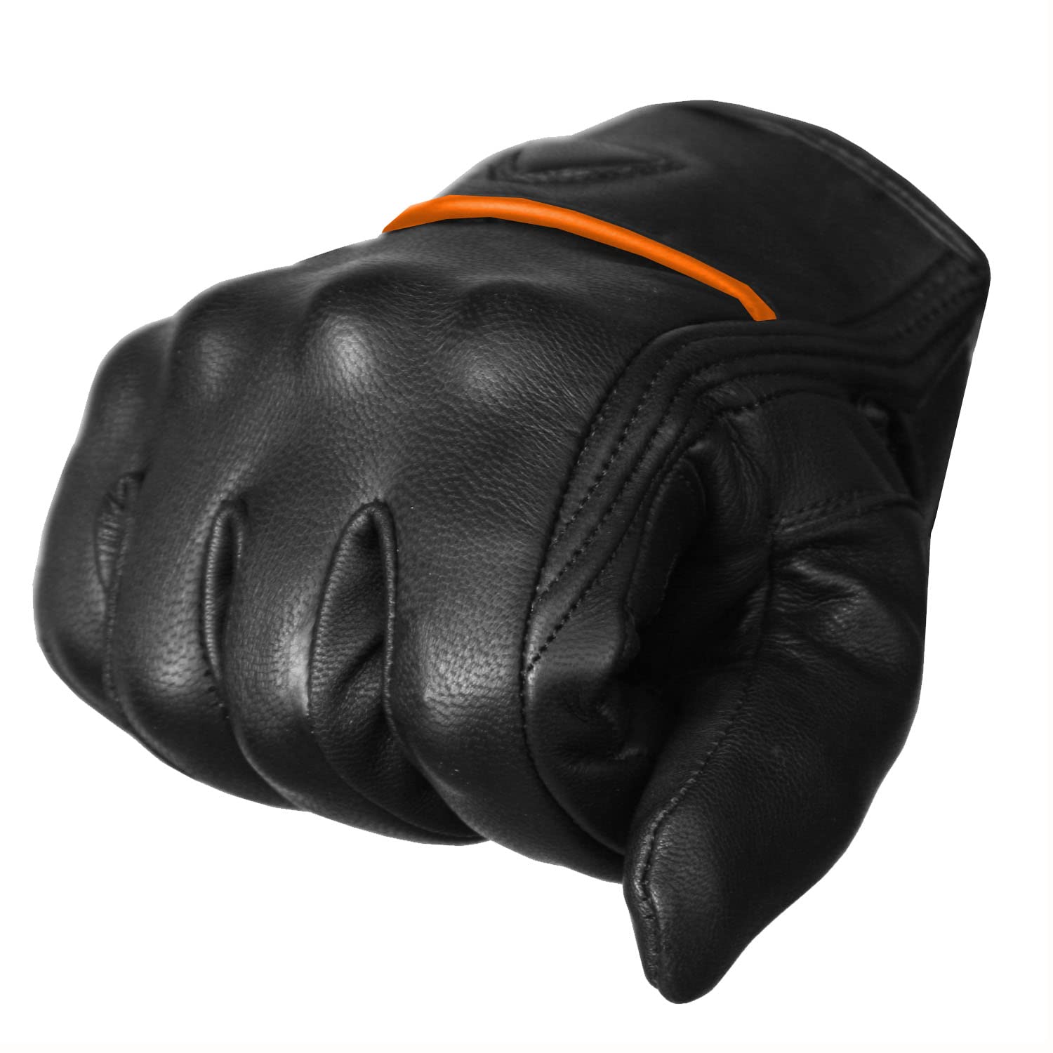 Jackets 4 Bikes Men'S Premium Leather Street Motorcycle Protective Cruiser Biker Gel Gloves Blackorange Xxl