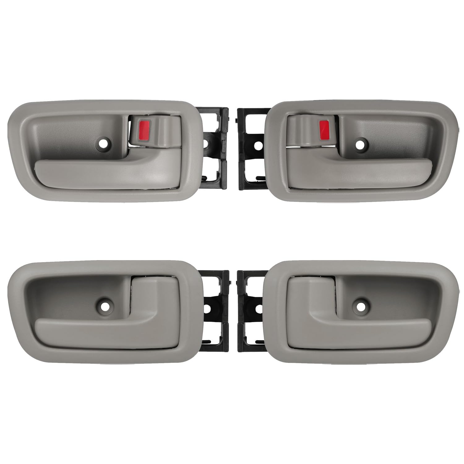 Lcyolada Set Of 4 Interior Door Handles W/Bezel (Gray) Fit For 2000-2006 Toyota Tundra(Standard/Extended Cabs Only),Front And Re