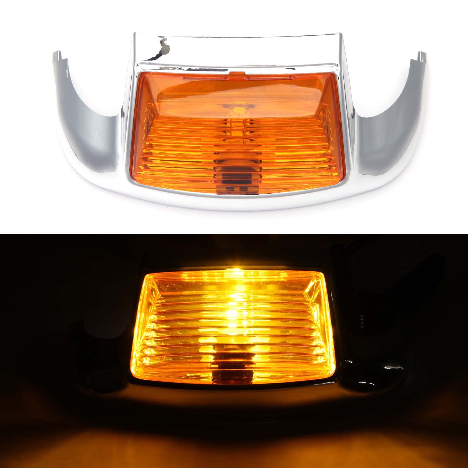 Rich Choices Motorcycle Front Amber Fender Light LED Fender Tip Lights Compatible with Harley Road King Electra Glide Ultra Clas