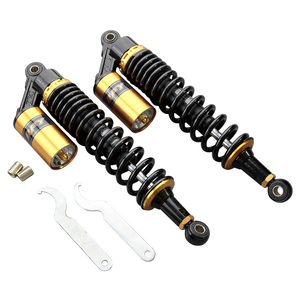 Newsmarts Pair Adjustable 13.5 Inch 340mm ATV Motorcycle Air Shock Absorbers Nitrogen Suspension Universal Fit for ATV UTV Go Ka