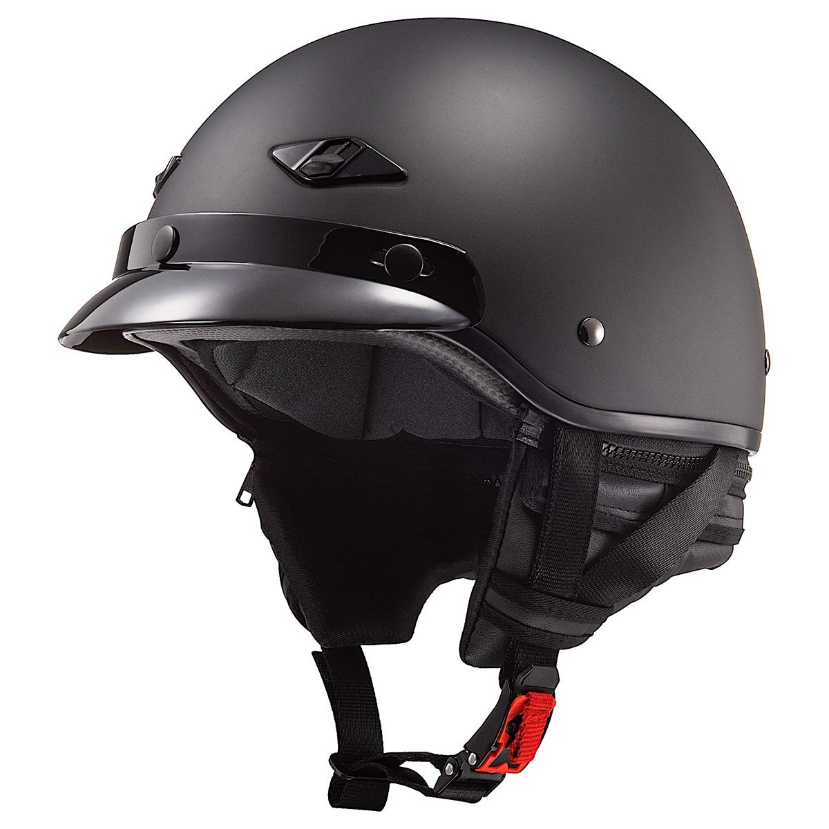 Ls2 Helmets Bagger Motorcycle Half Helmet (Matte Black - Small)