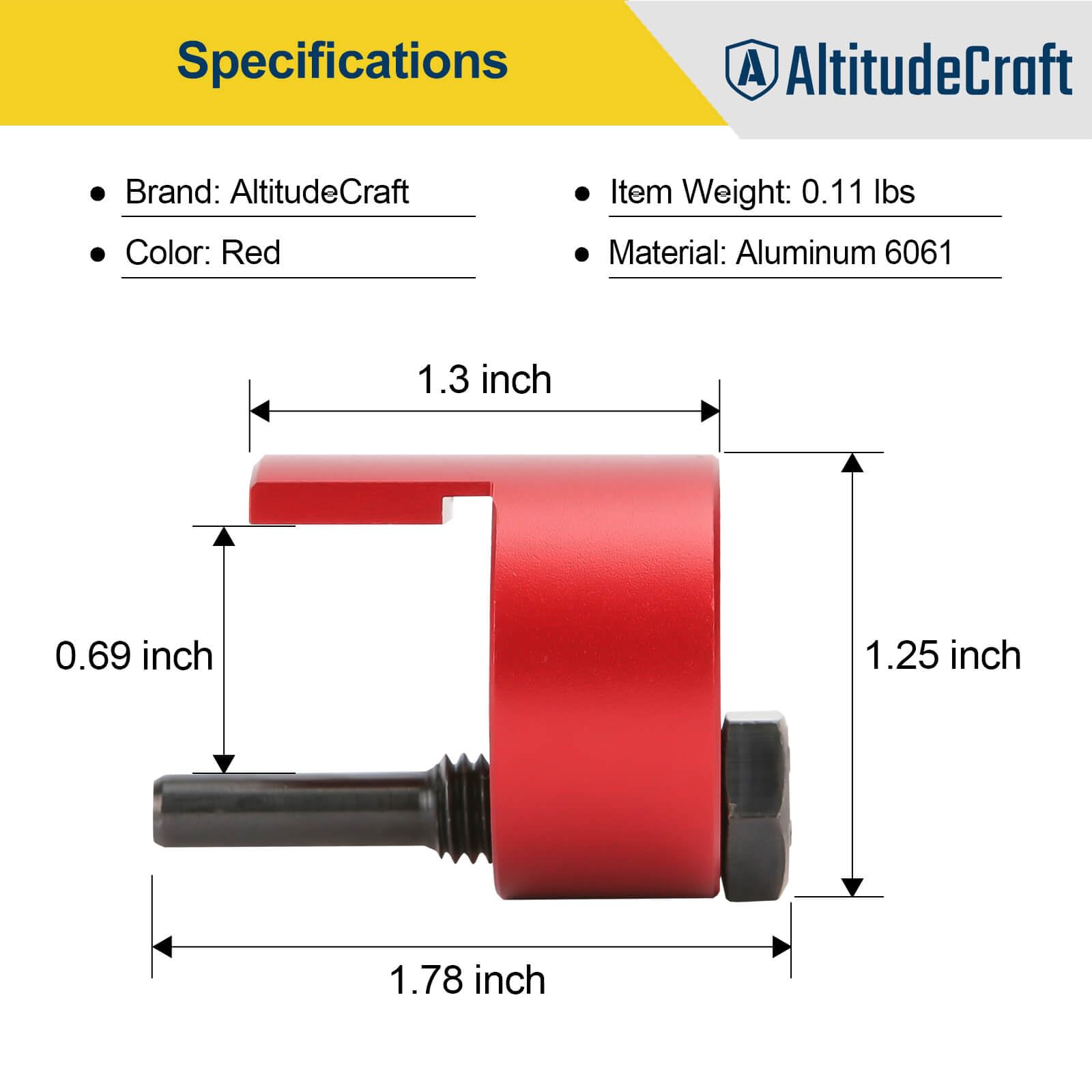 AltitudeCraft Stretch Belt Installation Tool - Professional Automotive Tool, Aluminum 6061, Red