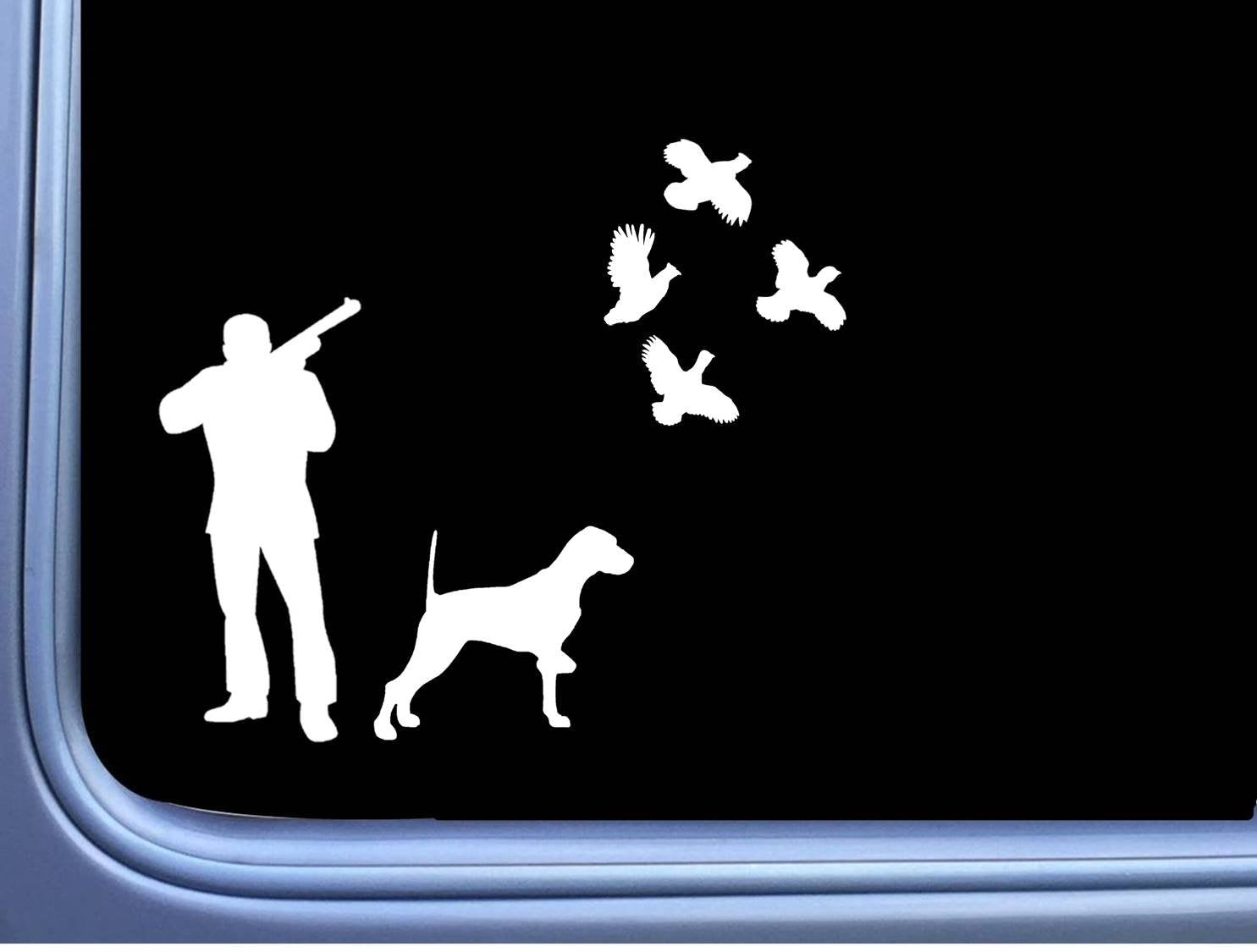 EZ-STIK English Pointer 4 Quail M307 8 inch hunting dog decal