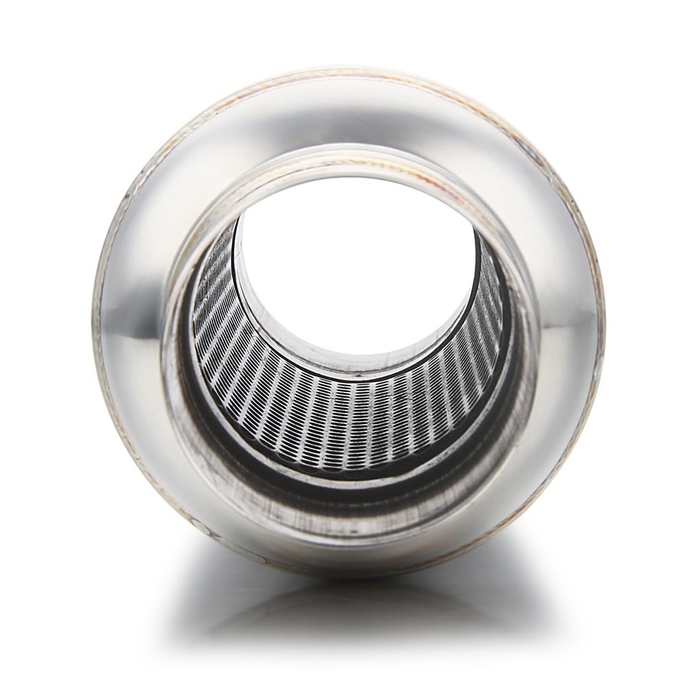 LCGP Universal Muffler Resonator, 2.5" Inlet, 11.5" Length, Stainless Steel, Silver, 2 Pack