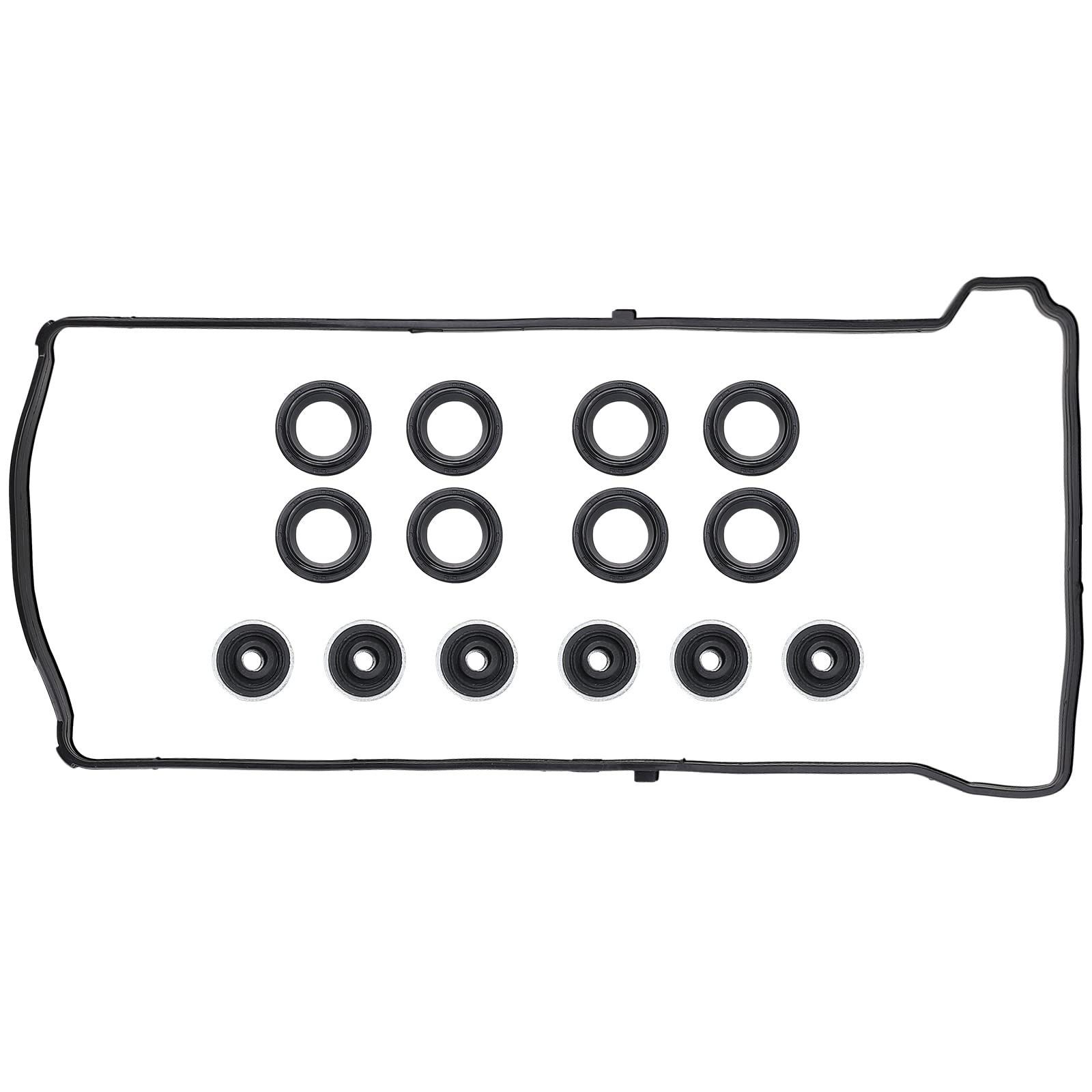 Valve Cover Gasket Set - Compatible with 2.0L 2.3L 2.4L 2002-2015 Honda Accord, Civic, CR-V, Element, Crosstour, Acura CSX, ILX,