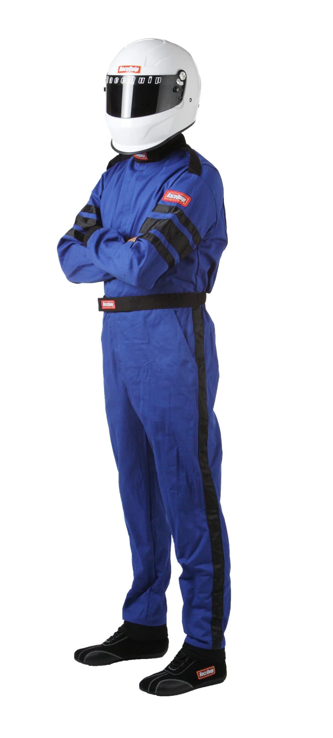 Racequip 110023Rqp 110 Series 1-Pc Driving Suit Sfi 3.2A/1 Blue/Black Stripe Medium