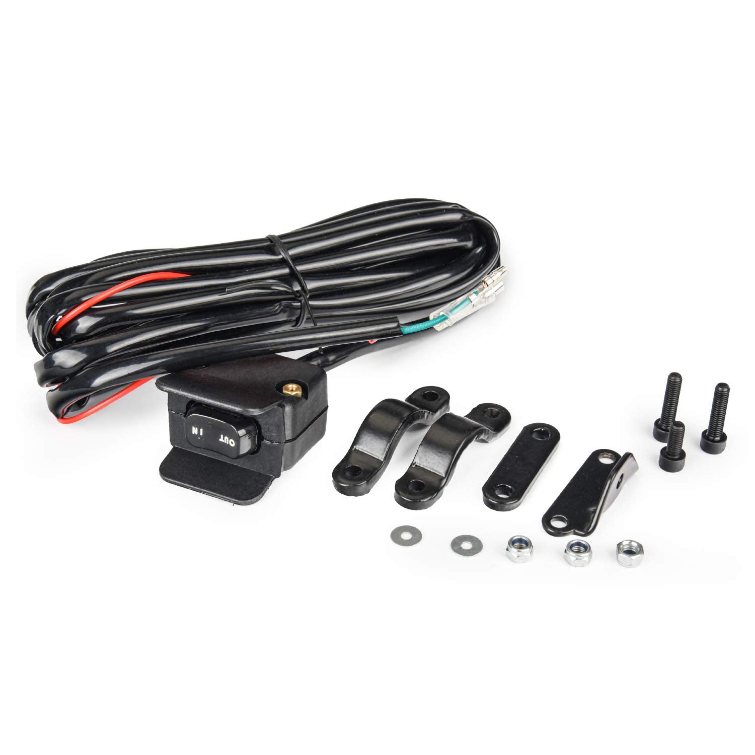 Mayspare 12V Winch Rocker Thumb Switch With Mounting Bracket For Atv Utv Handlebar Control Line Kit
