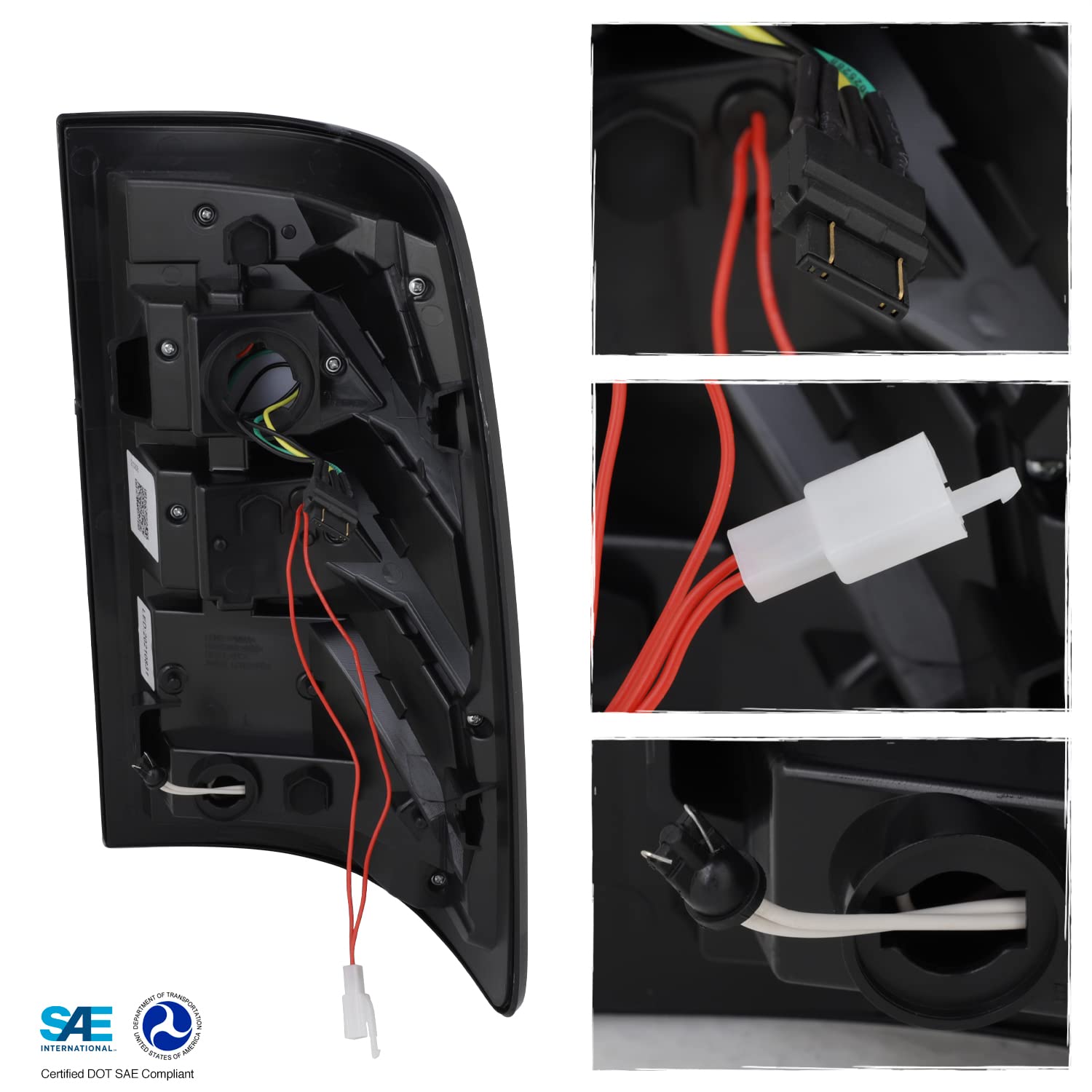 AKKON Full LED Black Tail Lights for 2009-2018 Dodge Ram 1500 2500 3500 - Driver Left + Passenger Right