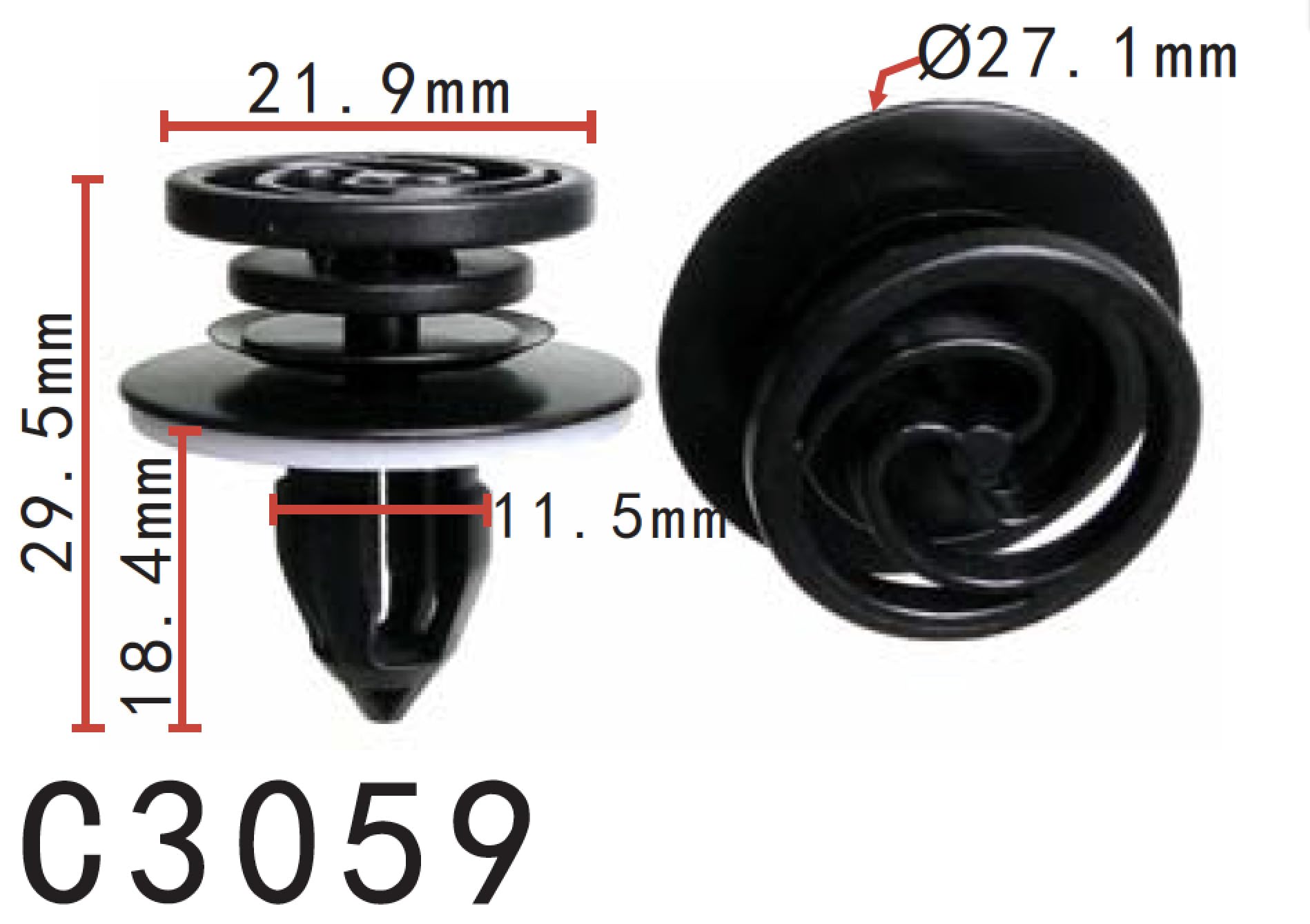 Autobahn88 Retainer Clip For Door Trim Molding, Compatible With Volkswagen (Oem: 8E0868243) (Pack Of 20)